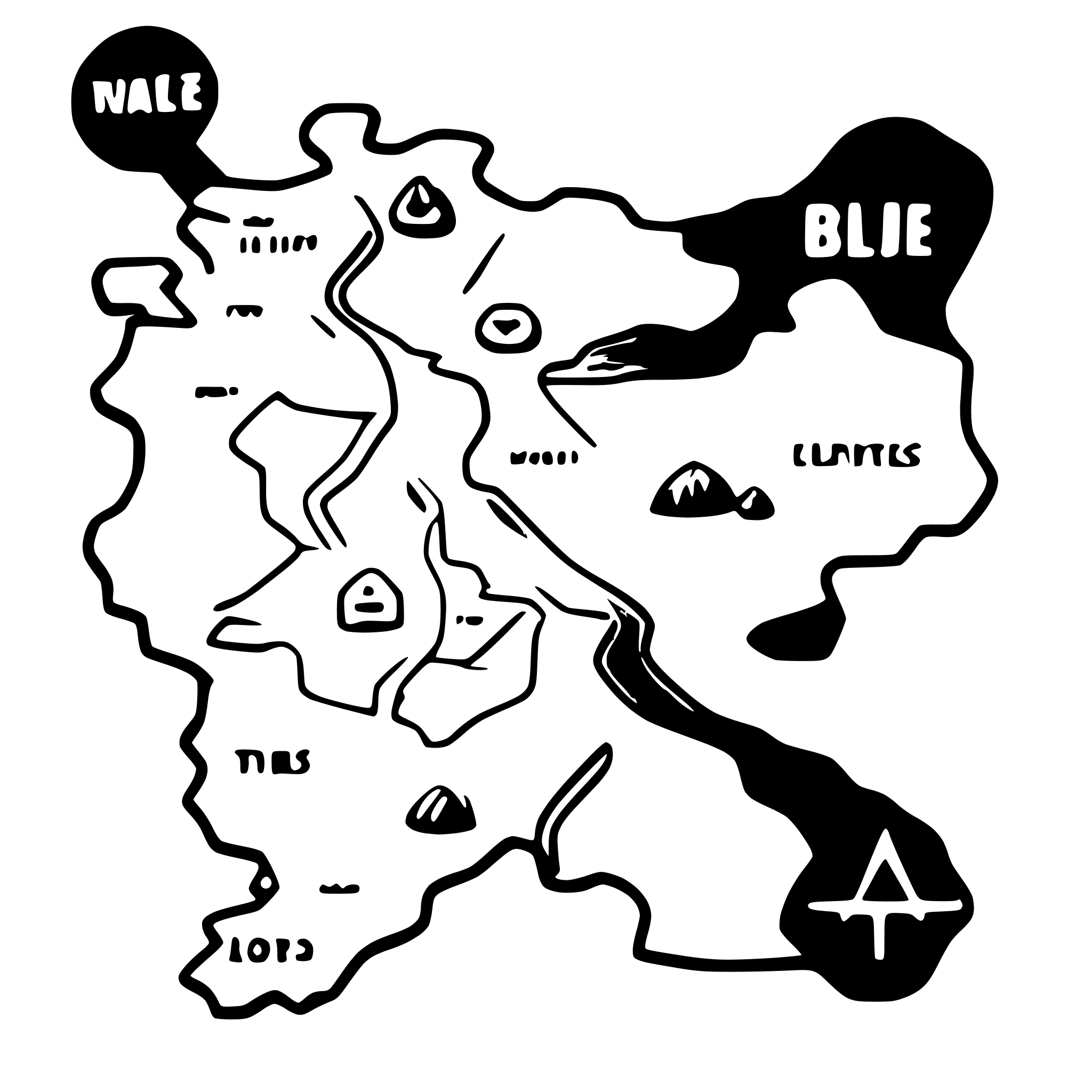 AI-generated SVG of 'blue marker map'