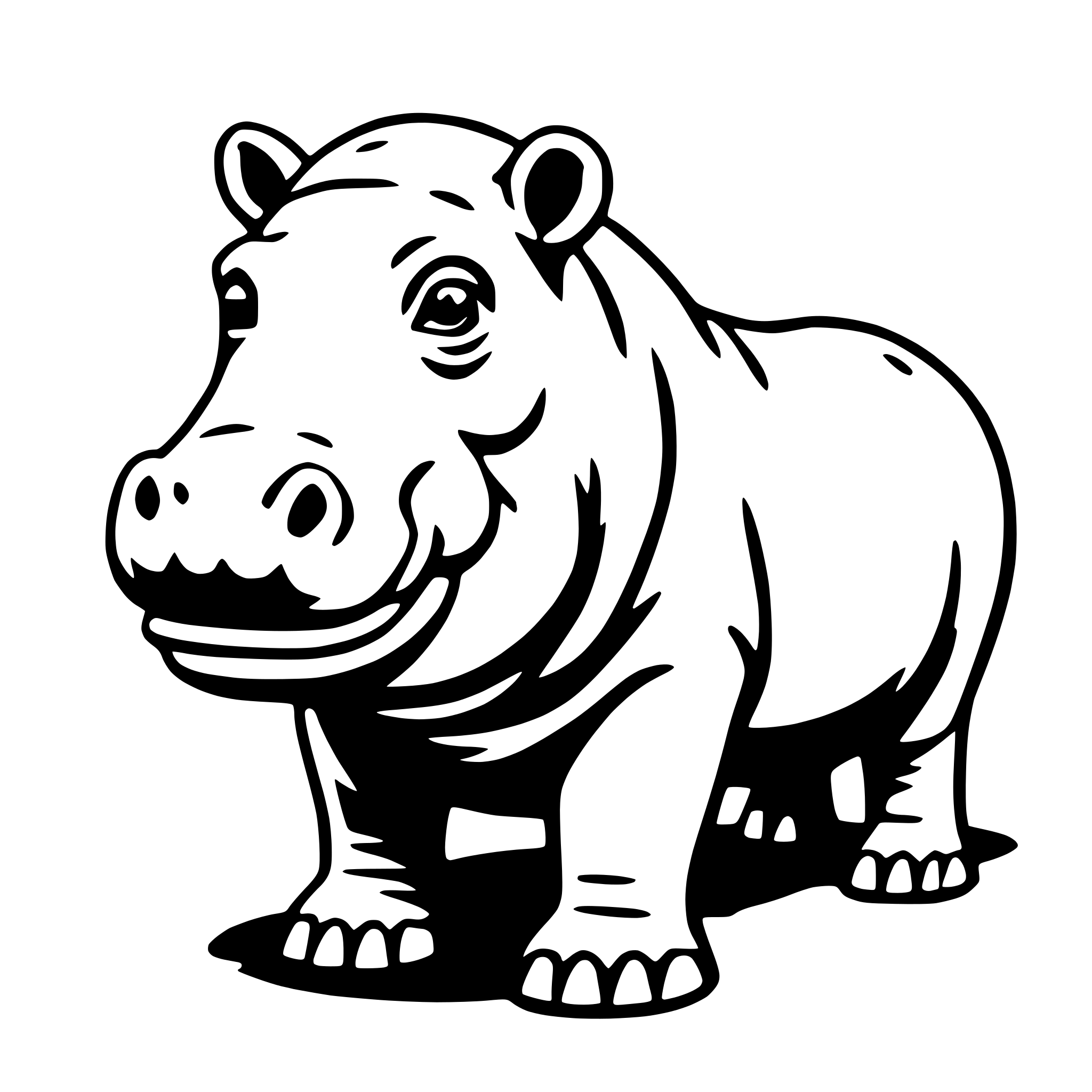 AI-generated SVG of a hippopotamus