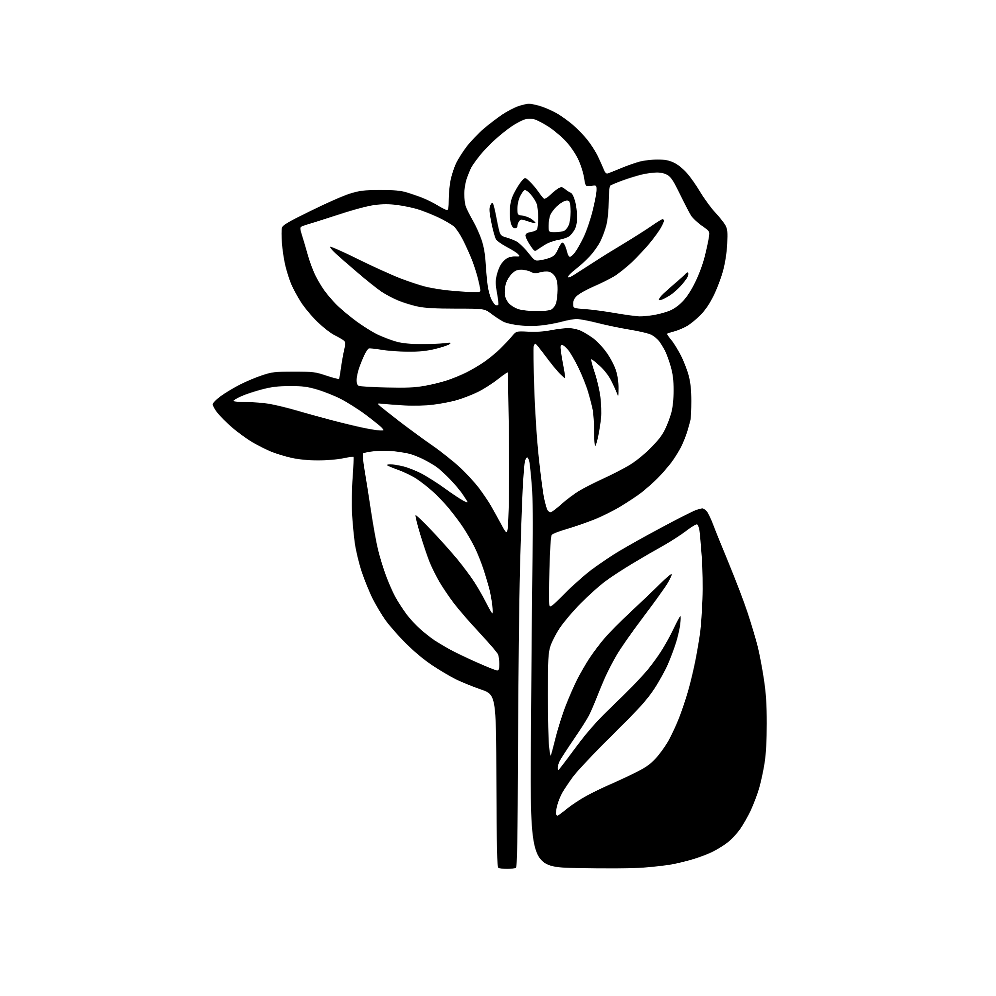 AI-generated SVG of 'simple orchid flower silhouette logo'
