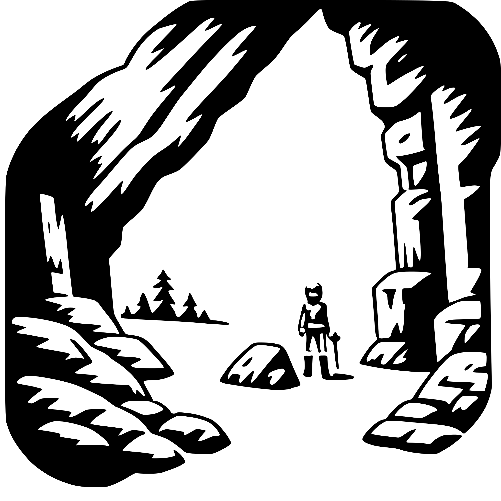 AI-generated SVG of a cave exploring