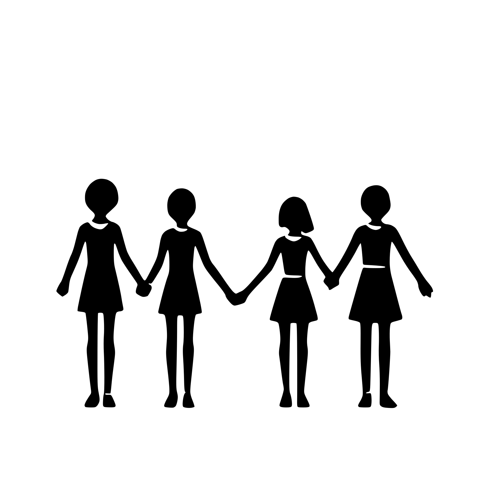 AI-generated SVG of a boys and girls forming a line and holding hands