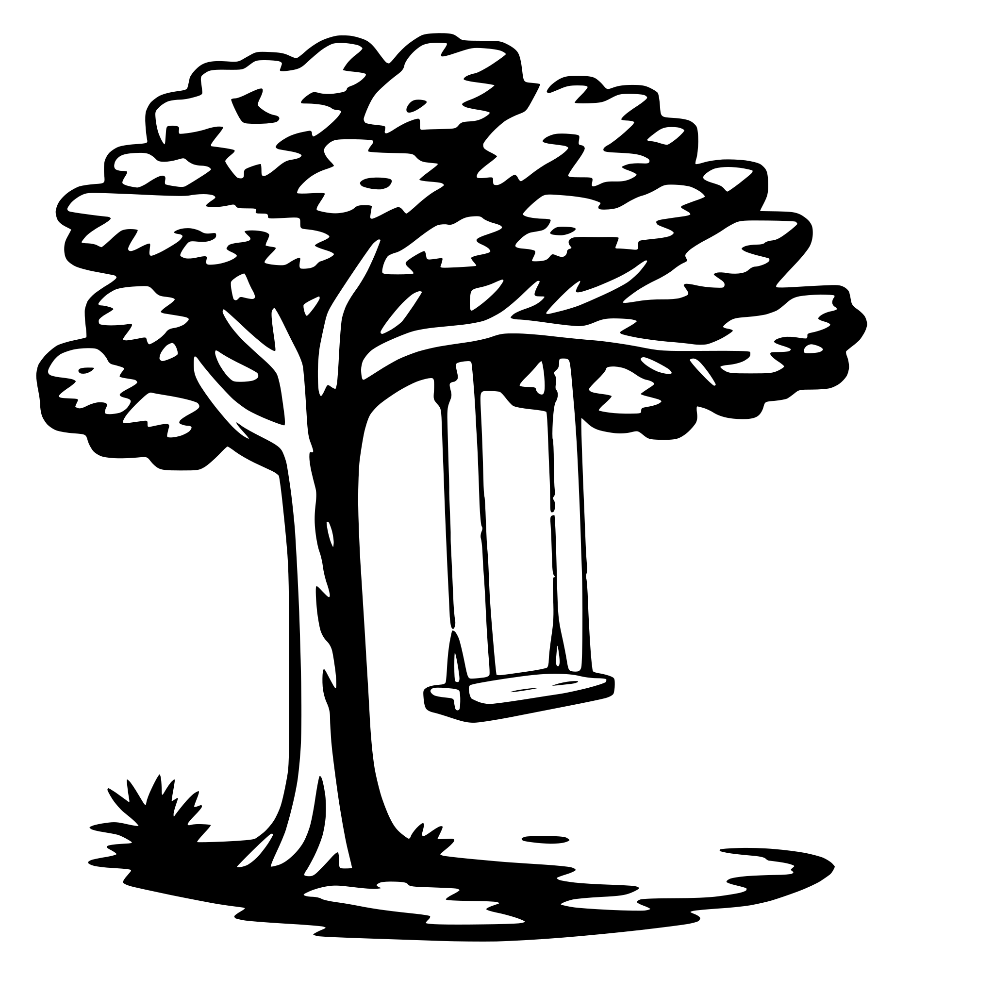 AI-generated SVG of 'tree and swing'