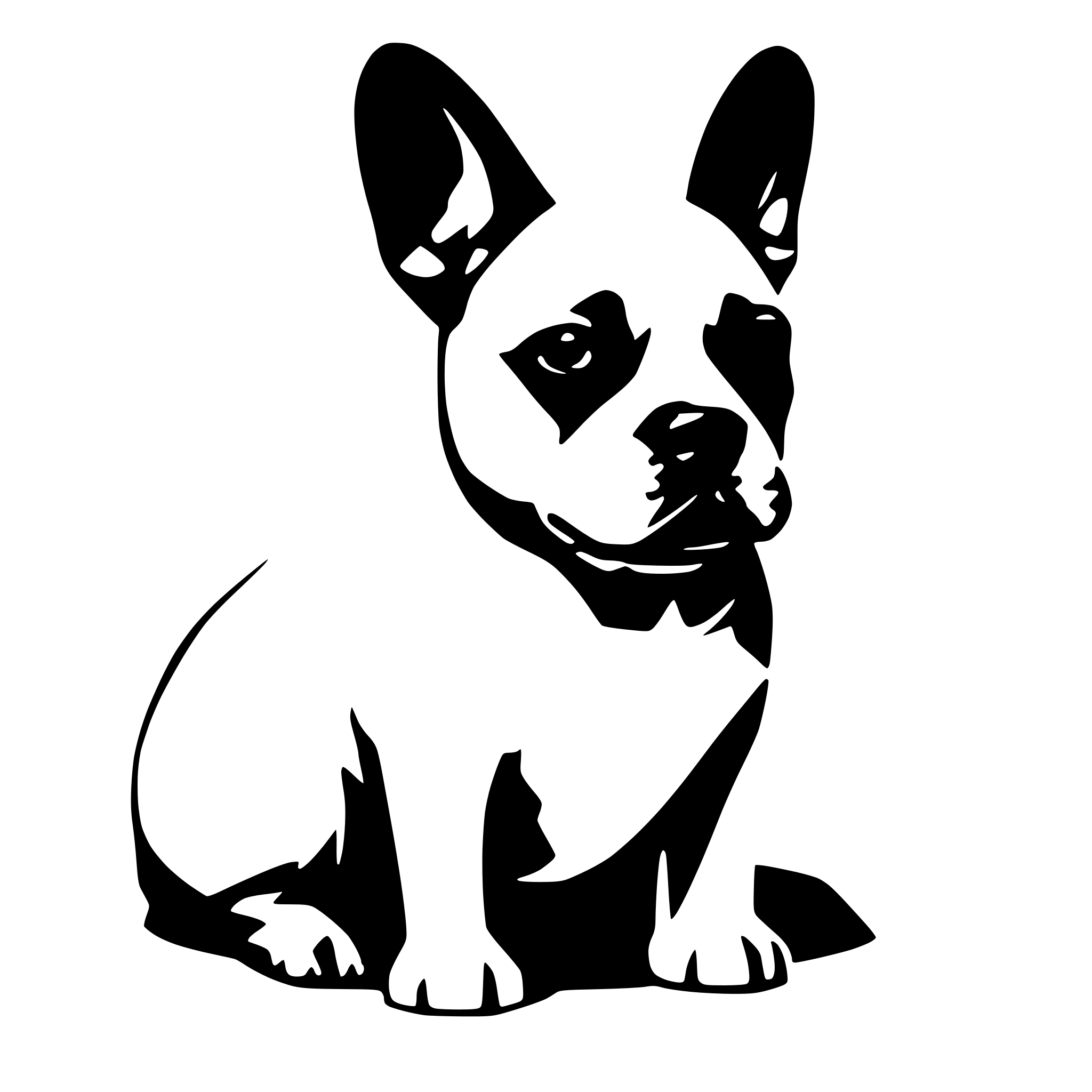 AI-generated SVG of a French Bulldog low polygon