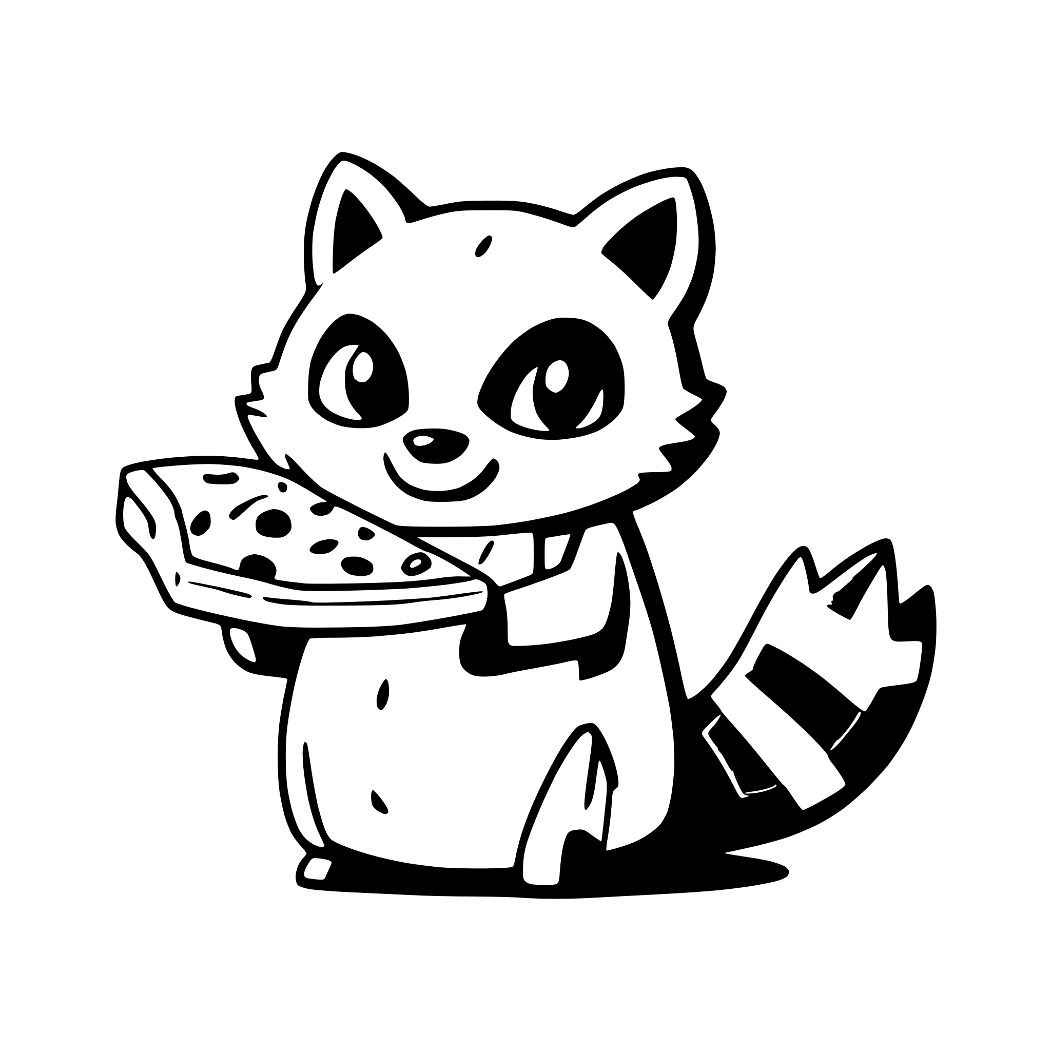 AI-generated SVG of a a raccoon eating a slice of pizza