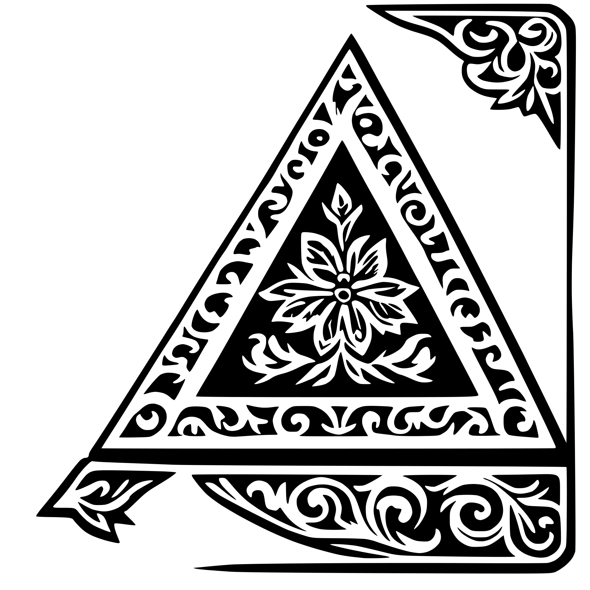 AI-generated SVG of 'ornate corner filligree decoration triangle'