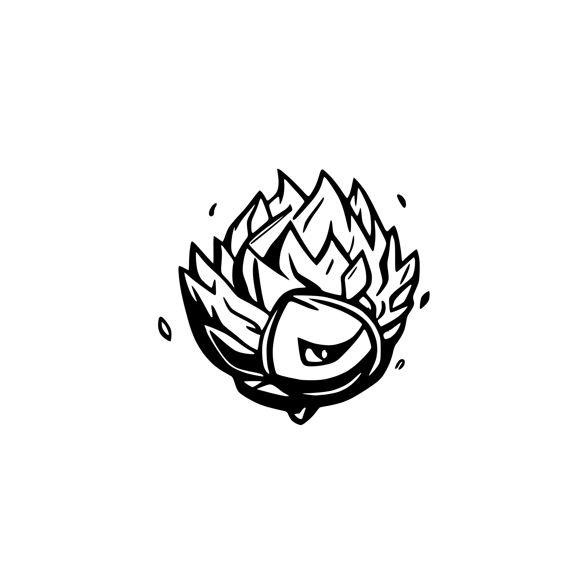 AI-generated SVG of a a fire ball (as one spit by a dragon), facing left, flying on its way. make it look hot an awesome. it's for my 2d platformer game. no background. just the ball of fire, facing left.
