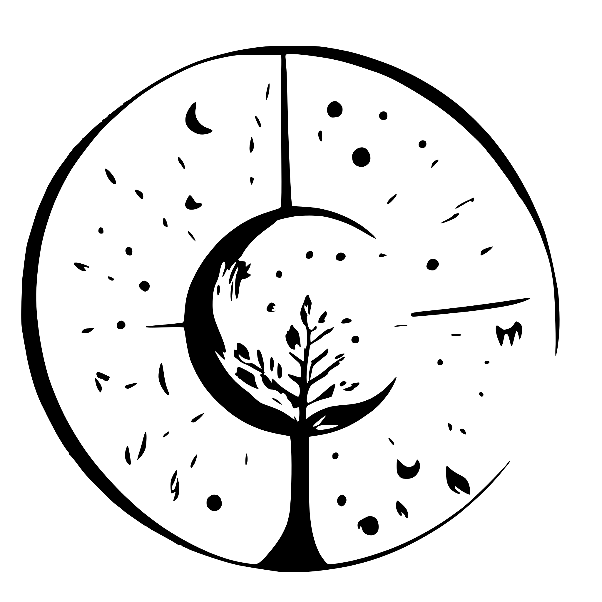 AI-generated SVG of a Moon, planet, vinyl record, natal chart and fingerprints all fused and astrology music