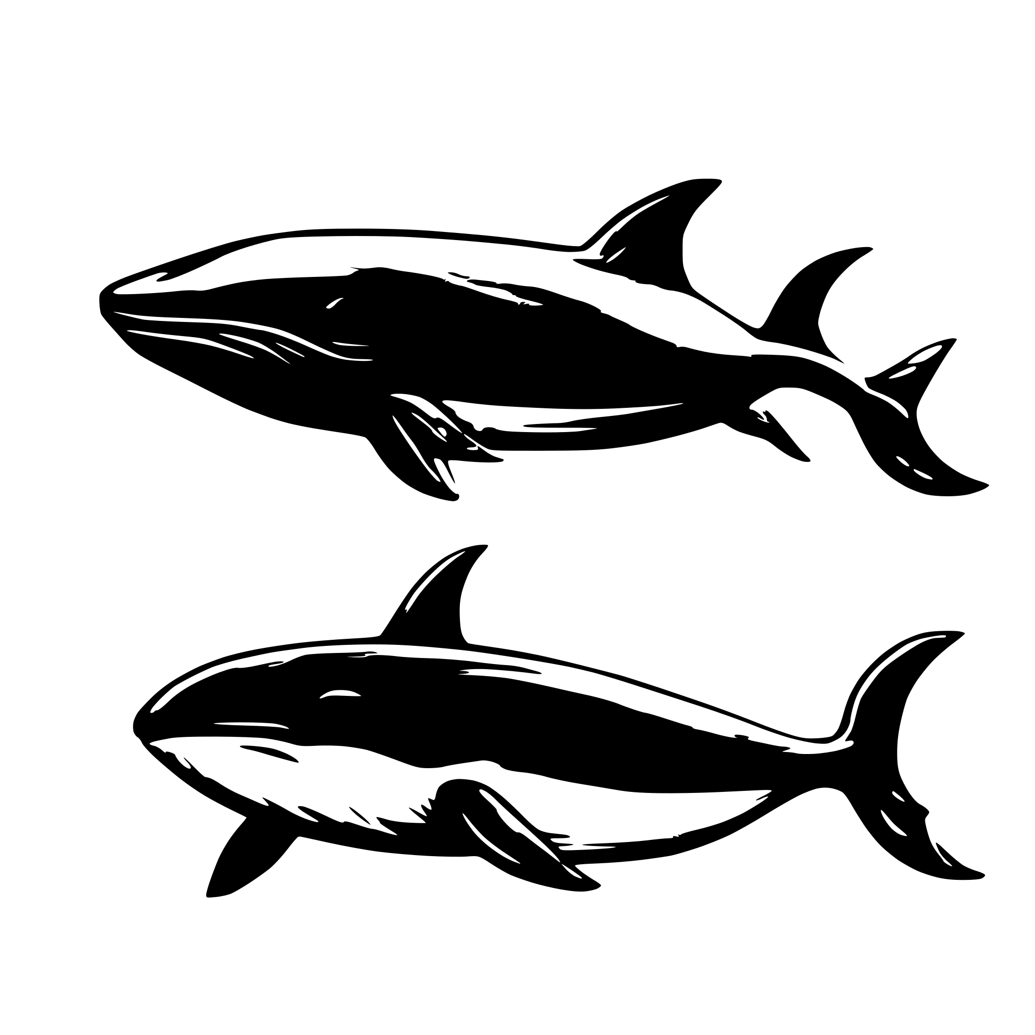 AI-generated SVG of a minimalist scientist whale