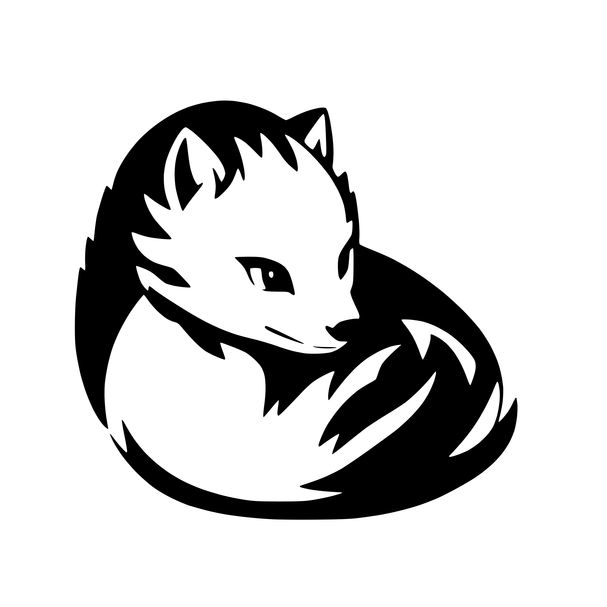 AI-generated SVG of a fox curled up sleeping