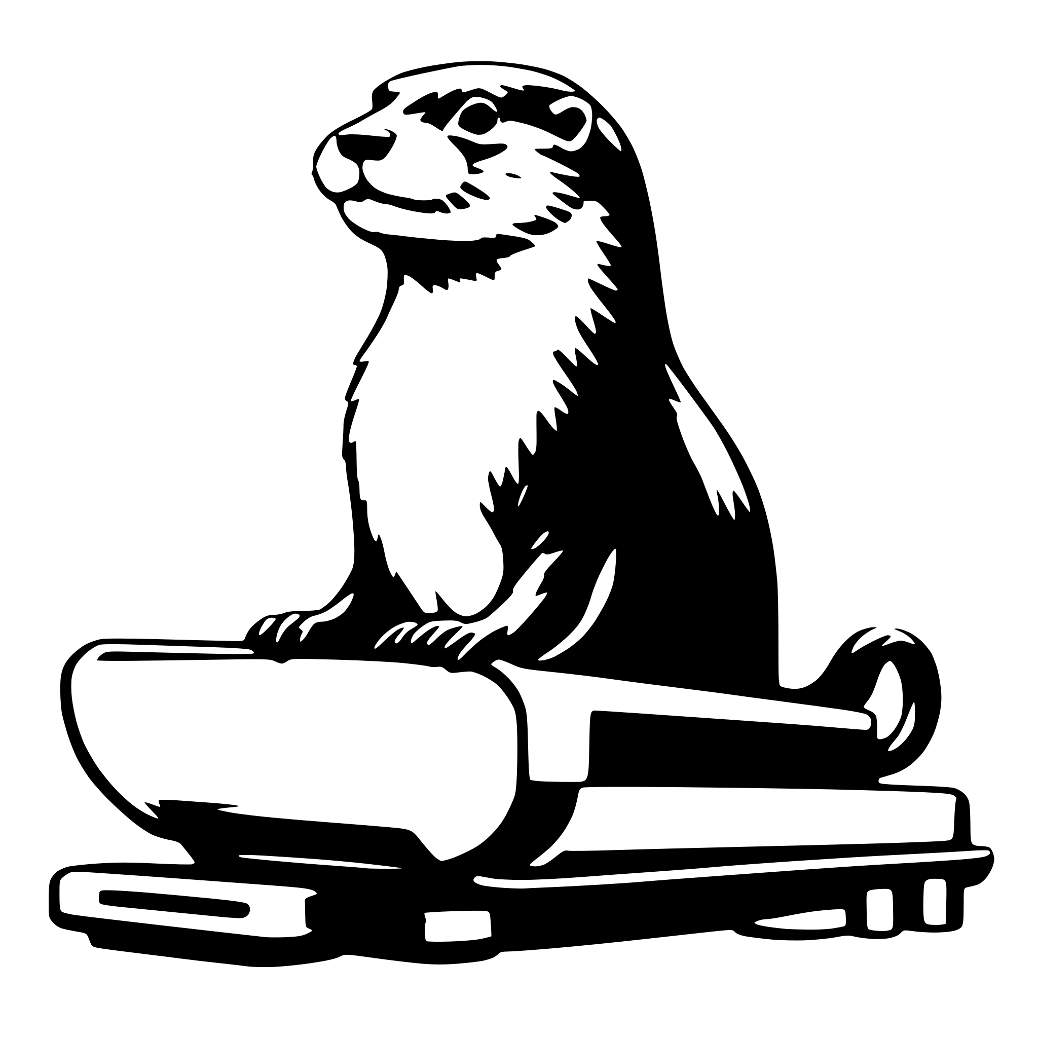 AI-generated SVG of 'otter on treadmill'