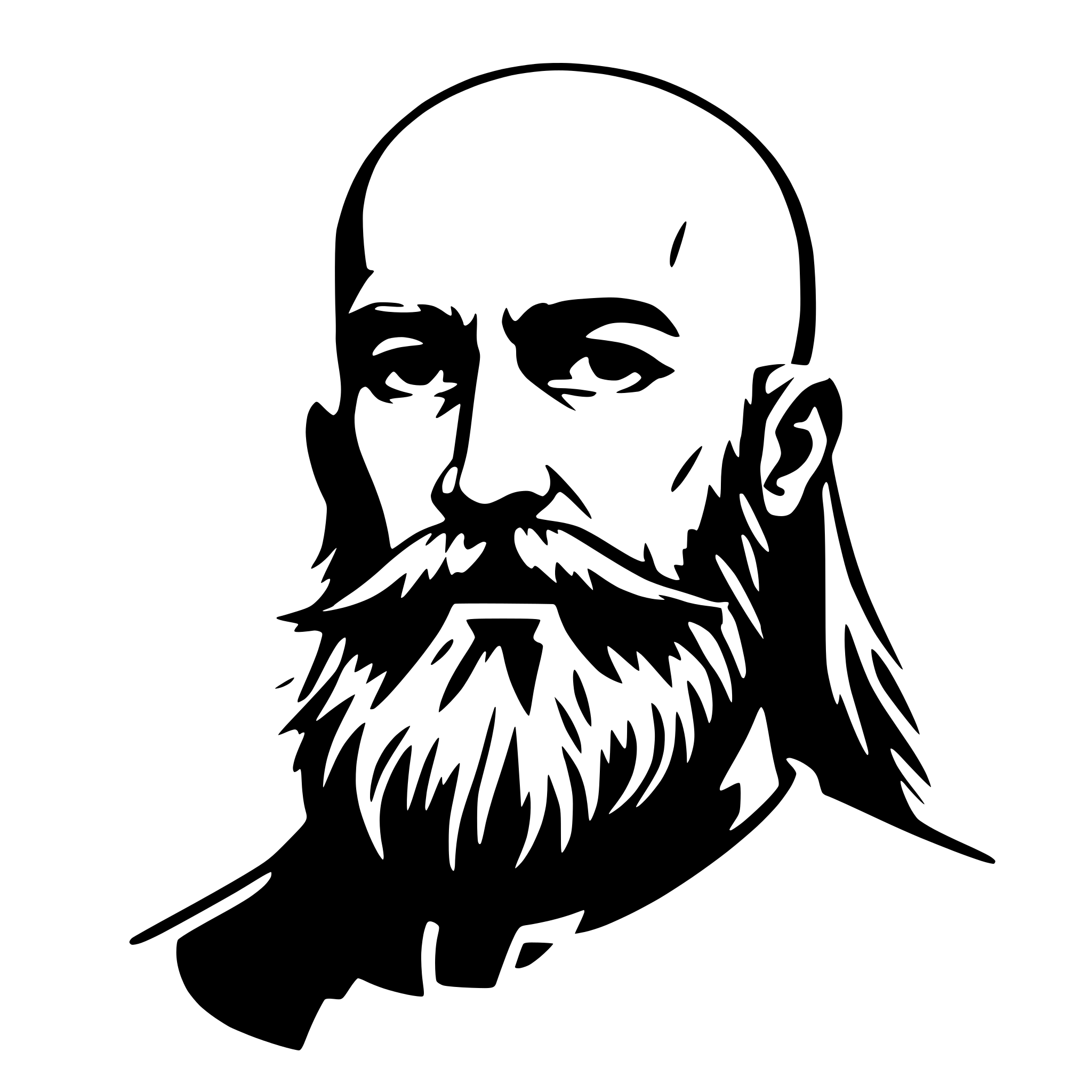 AI-generated SVG of 'bald white man with long beard'