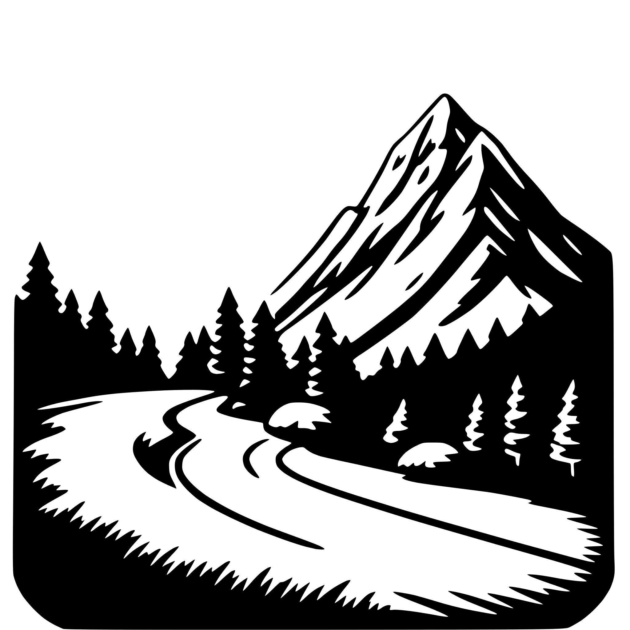 AI-generated SVG of a mountain journey
