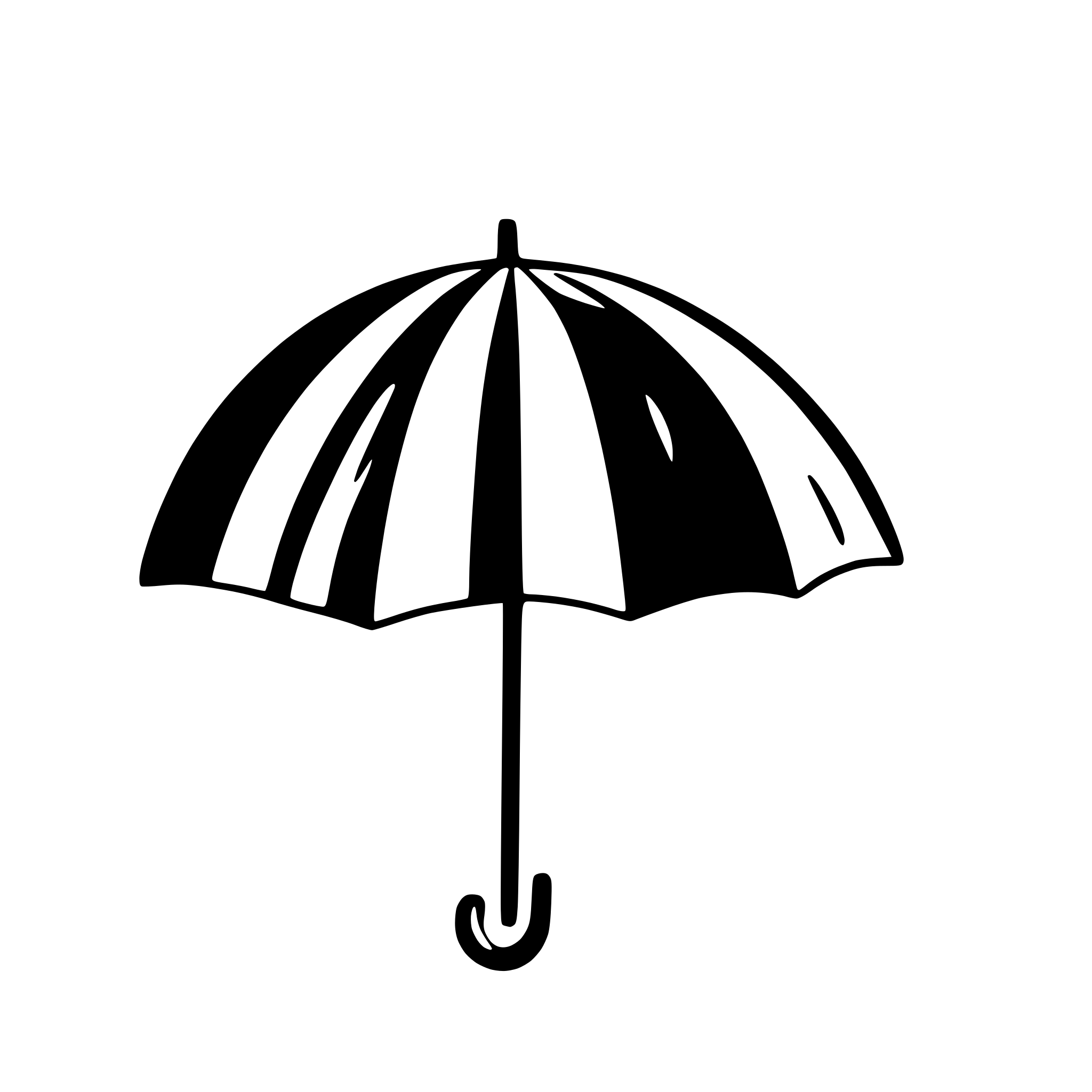 AI-generated SVG of a umbrella in heavy rain