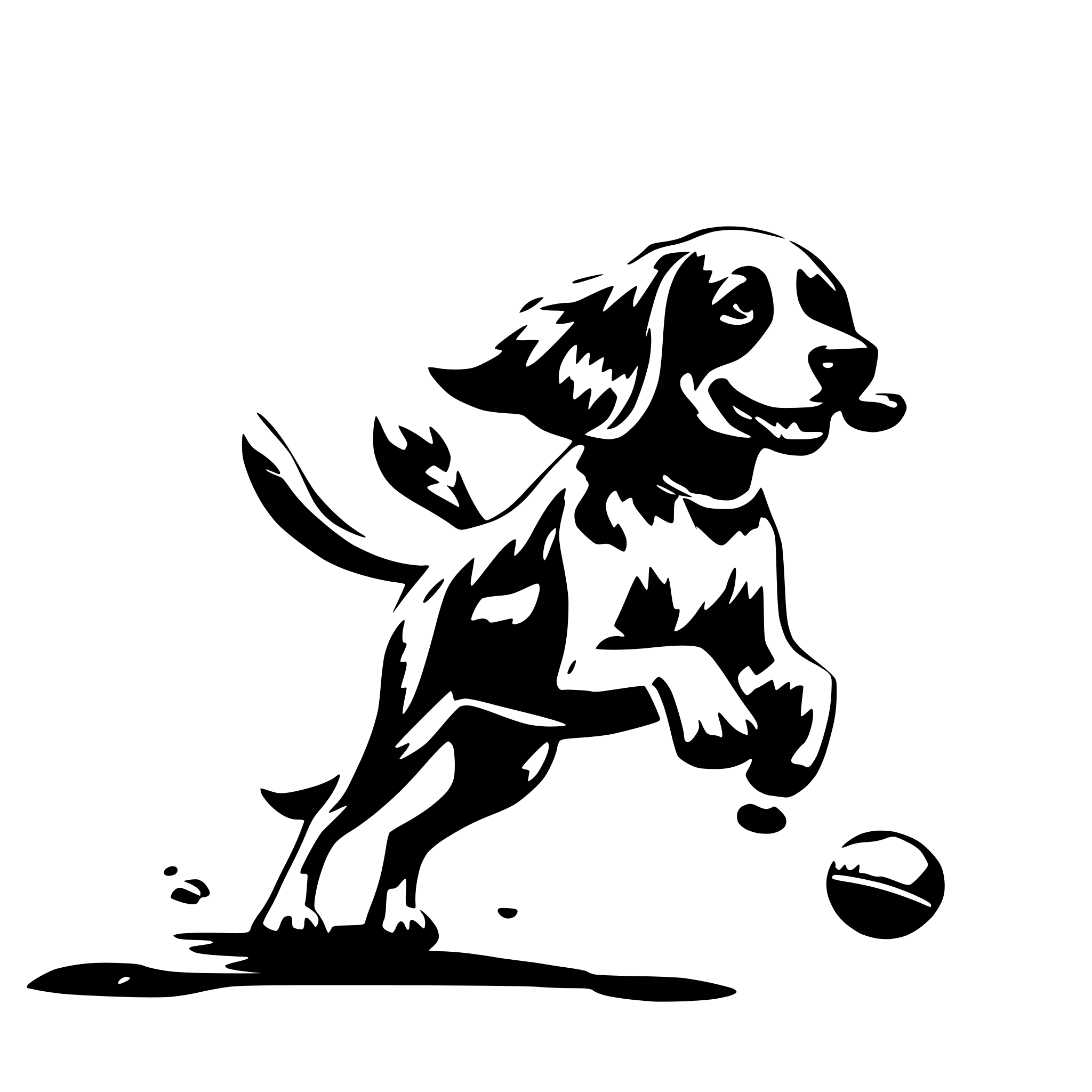 AI-generated SVG of 'dog playing fetch'