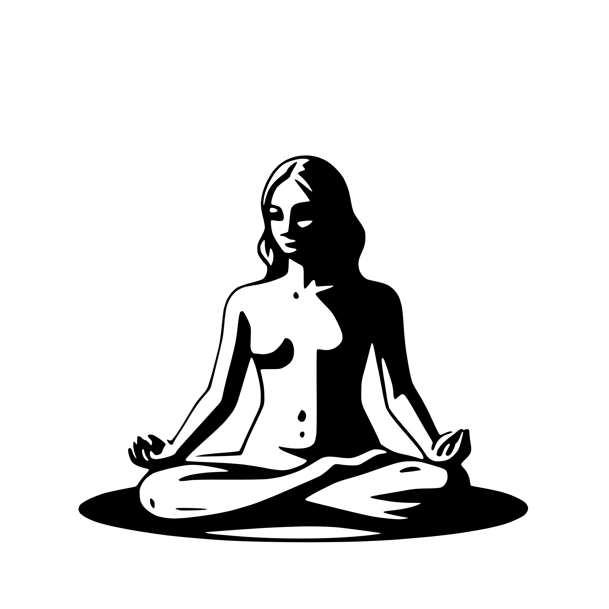 AI-generated SVG of a meditating figure with chakras