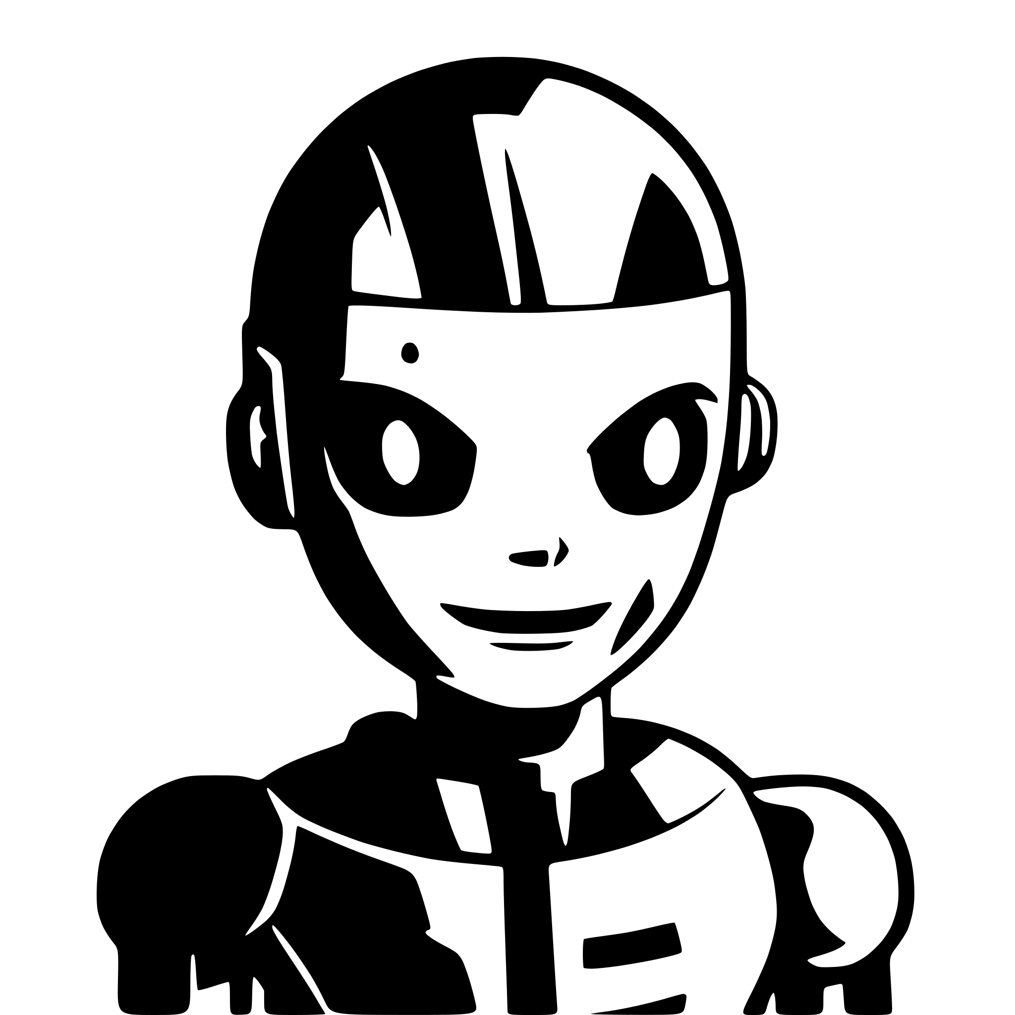 AI-generated SVG of a Create a robot head that looks cheerful and cartoonish, he is going to be an assistant that changes its colors, make him smiling slightly