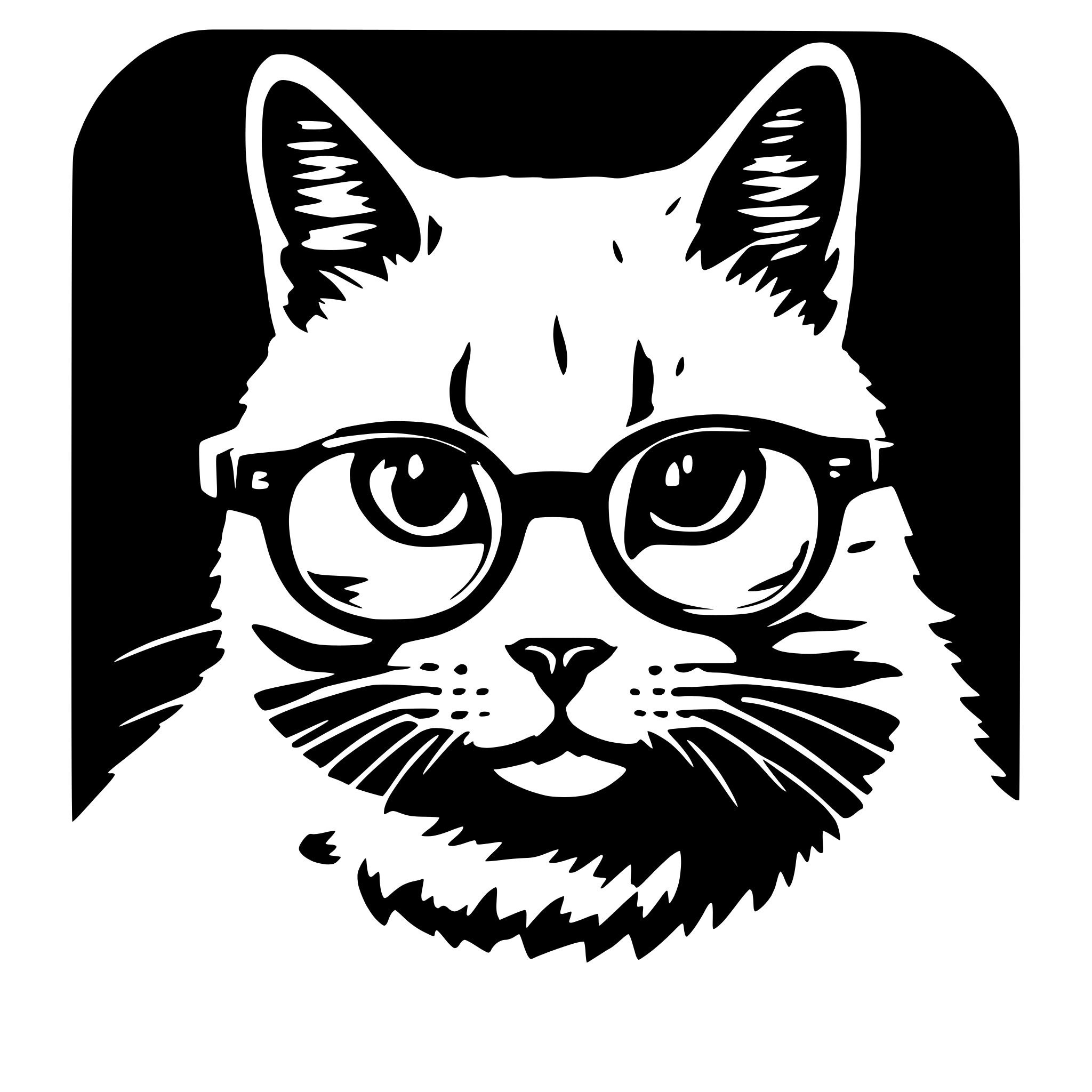AI-generated SVG of 'Generate smart cat in glasses'