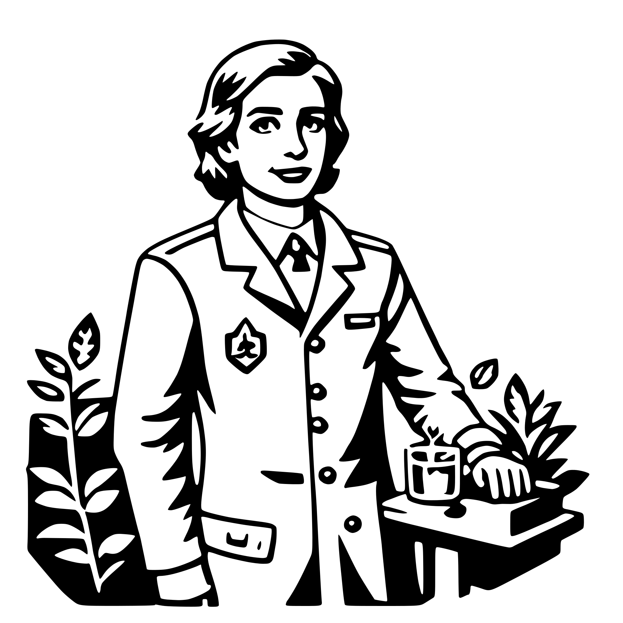 AI-generated SVG of a biologist