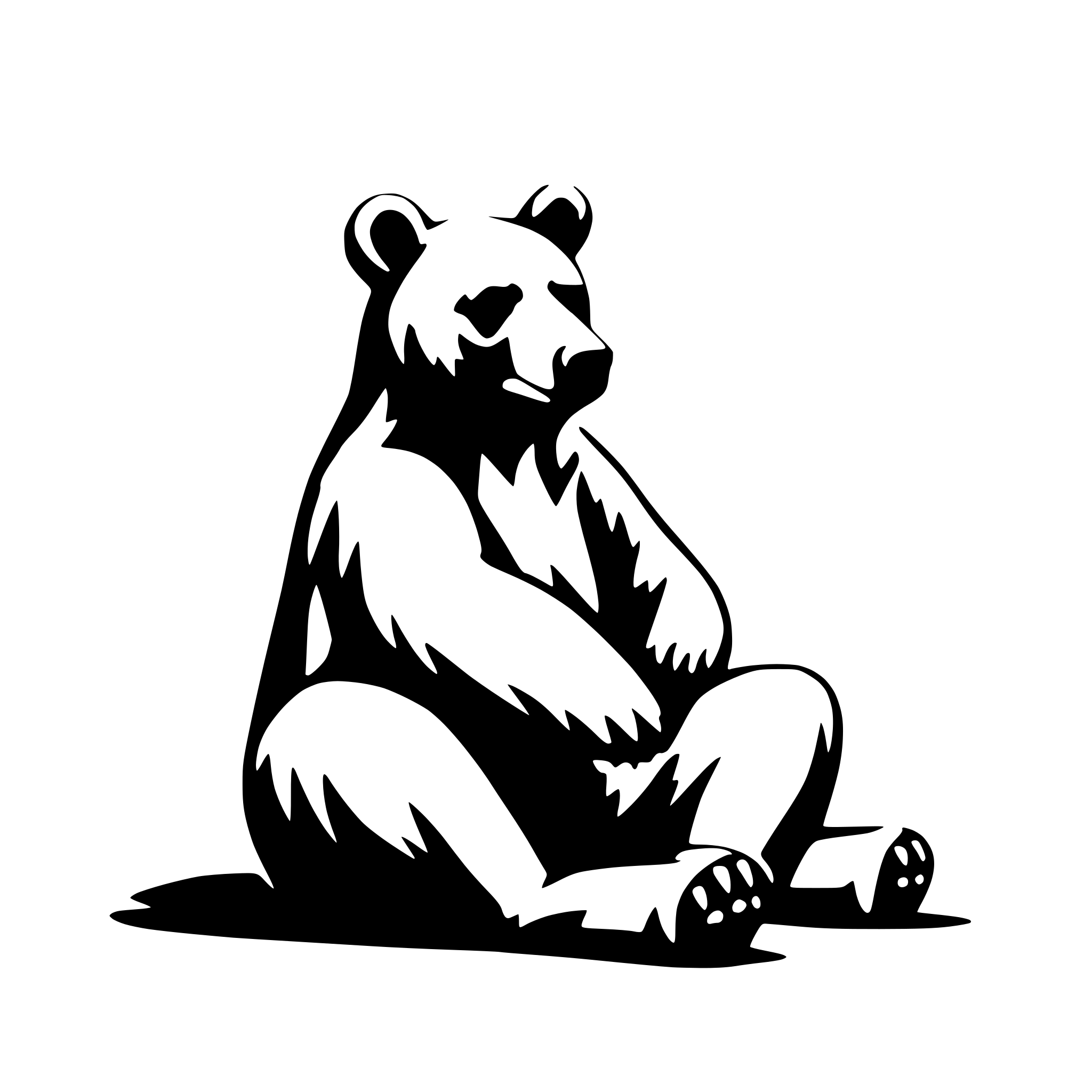 AI-generated SVG of 'very simple bear sitting front'