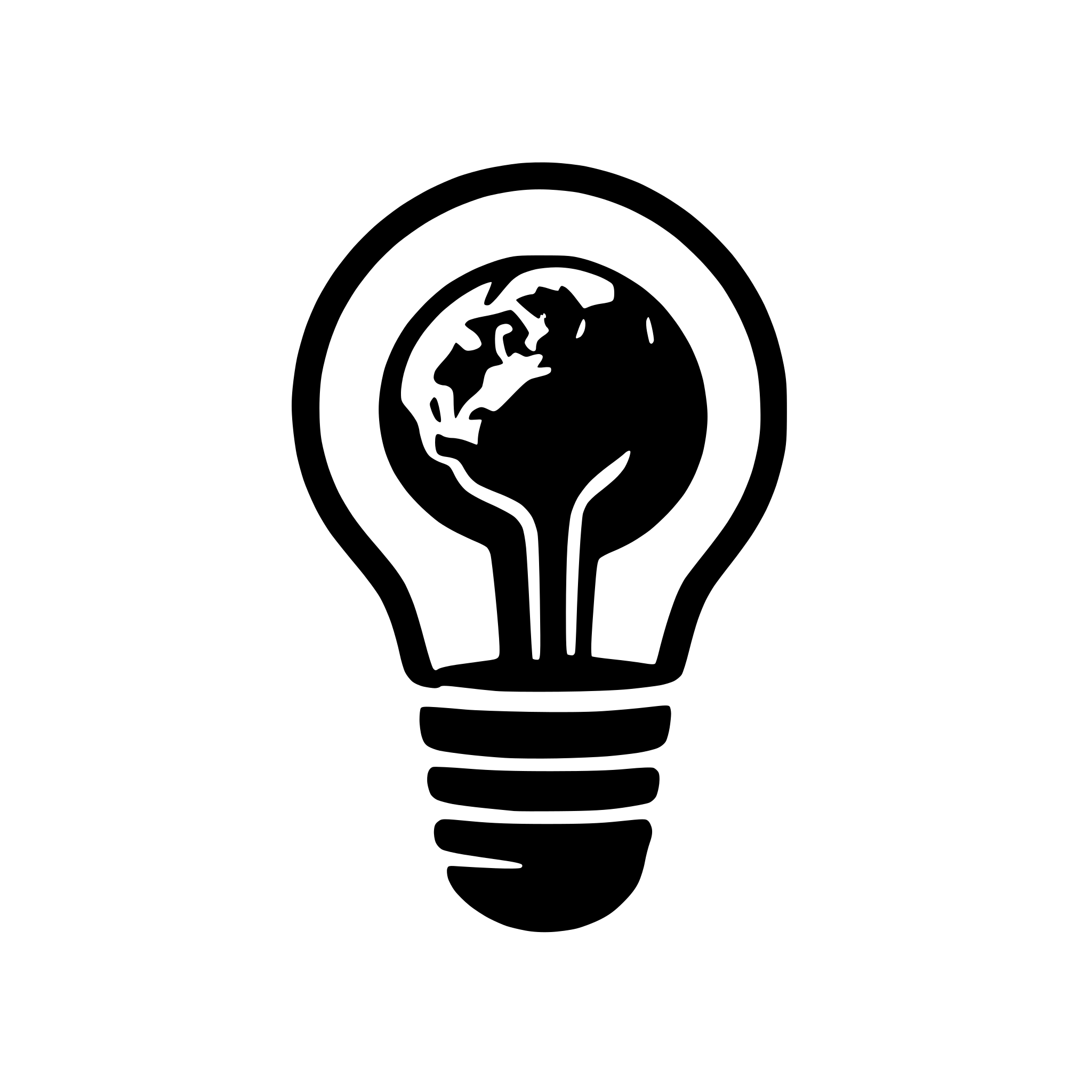 AI-generated SVG of 'Bulb with continents'