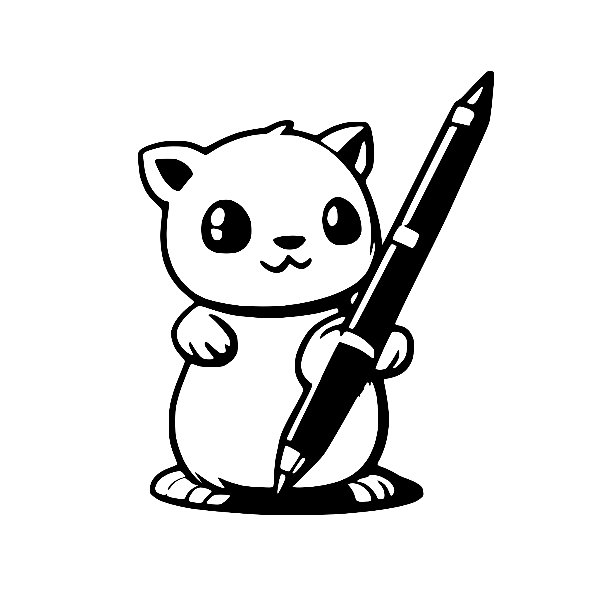 AI-generated SVG of a seal holding a pen