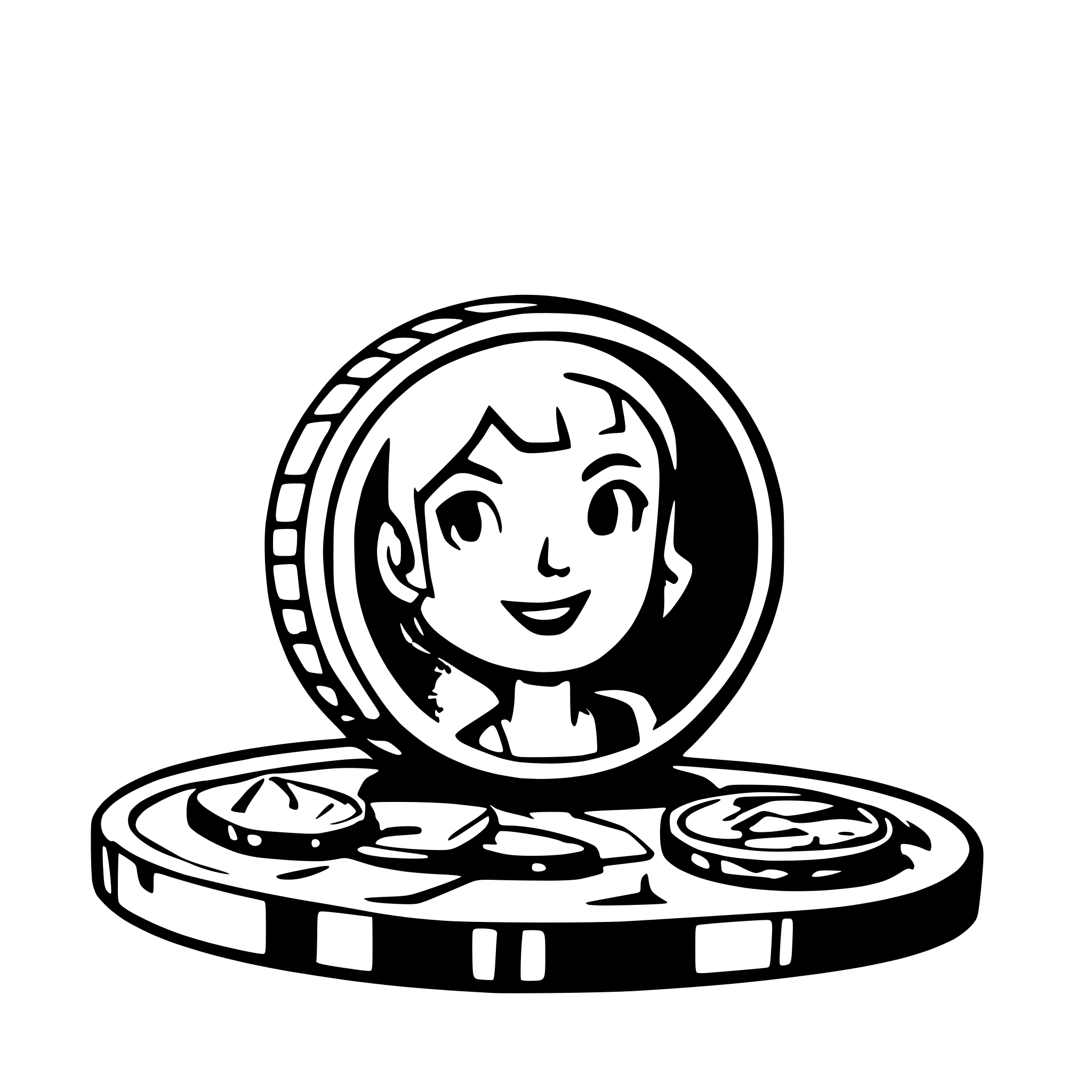 AI-generated SVG of a cartoon style, coin trade, transparent background, in blue color
