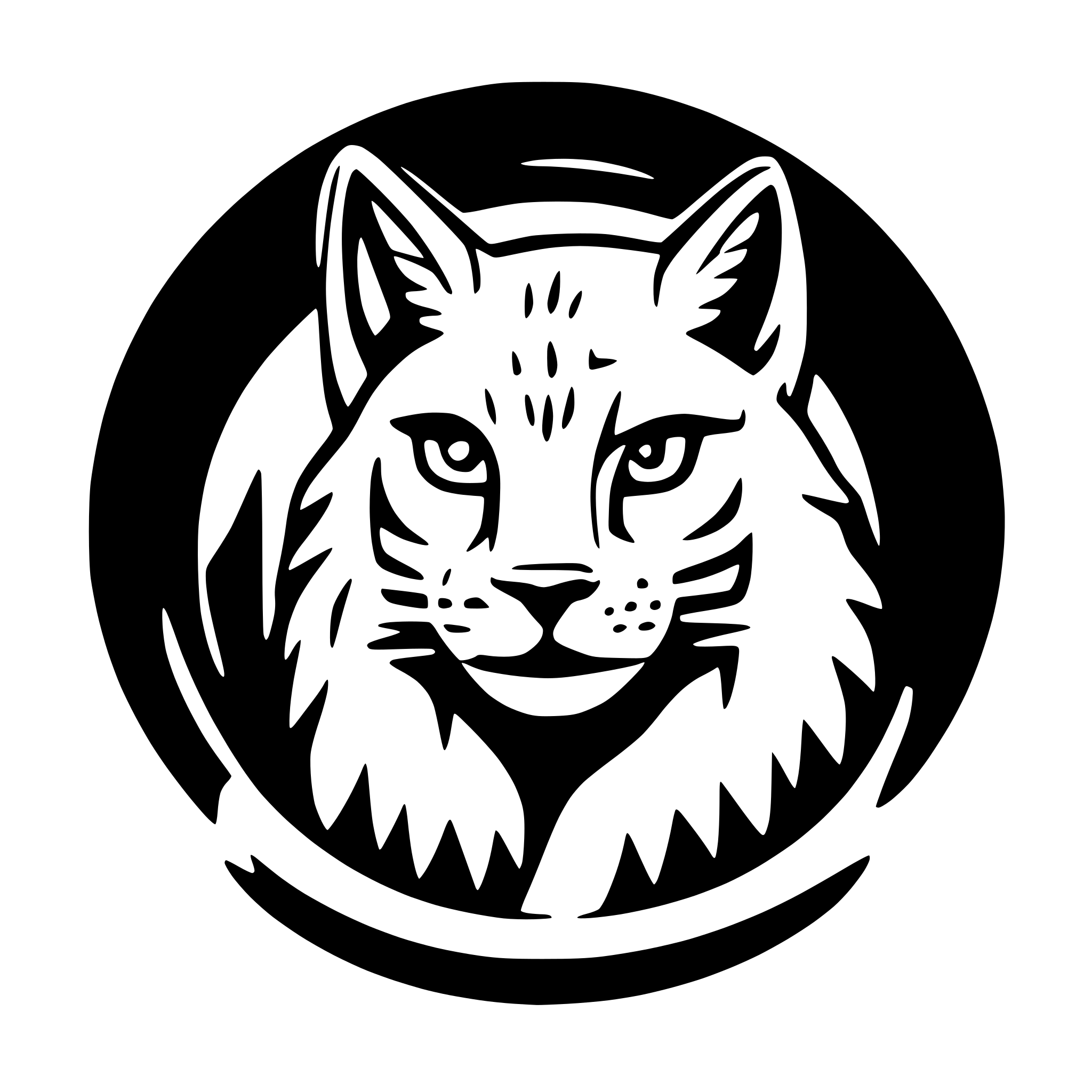 AI-generated SVG of a A front-facing view of a lynx. The cat is black and has lynx-like ears. AI-generated SVG of a A front-facing view of a lynx. The cat is black and has lynx-like ears.