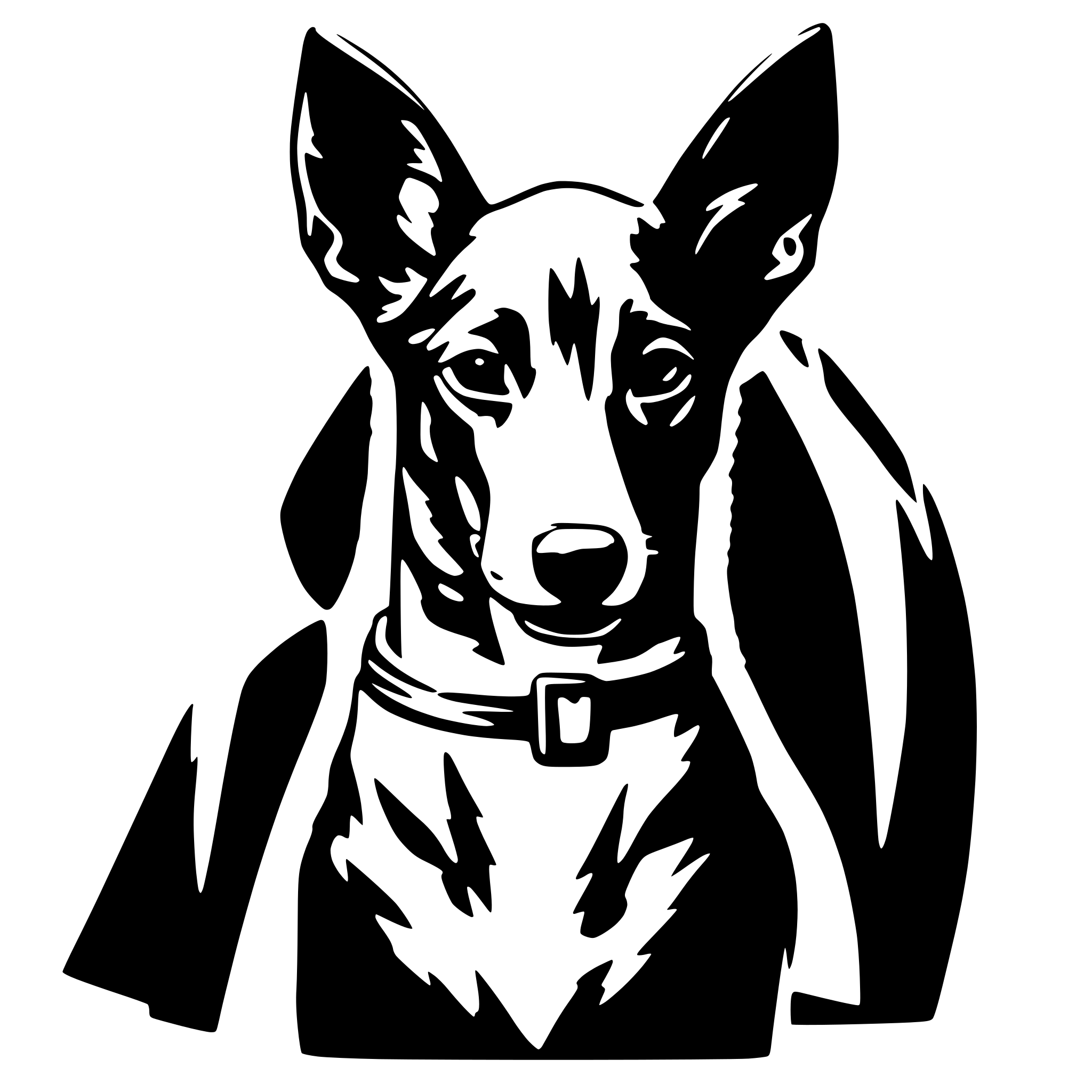 AI-generated SVG of a podenco ears one folding