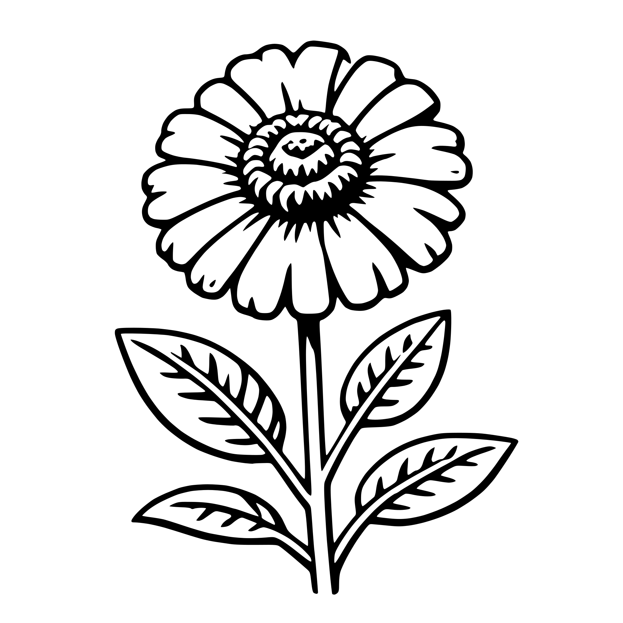 AI-generated SVG of a marigold