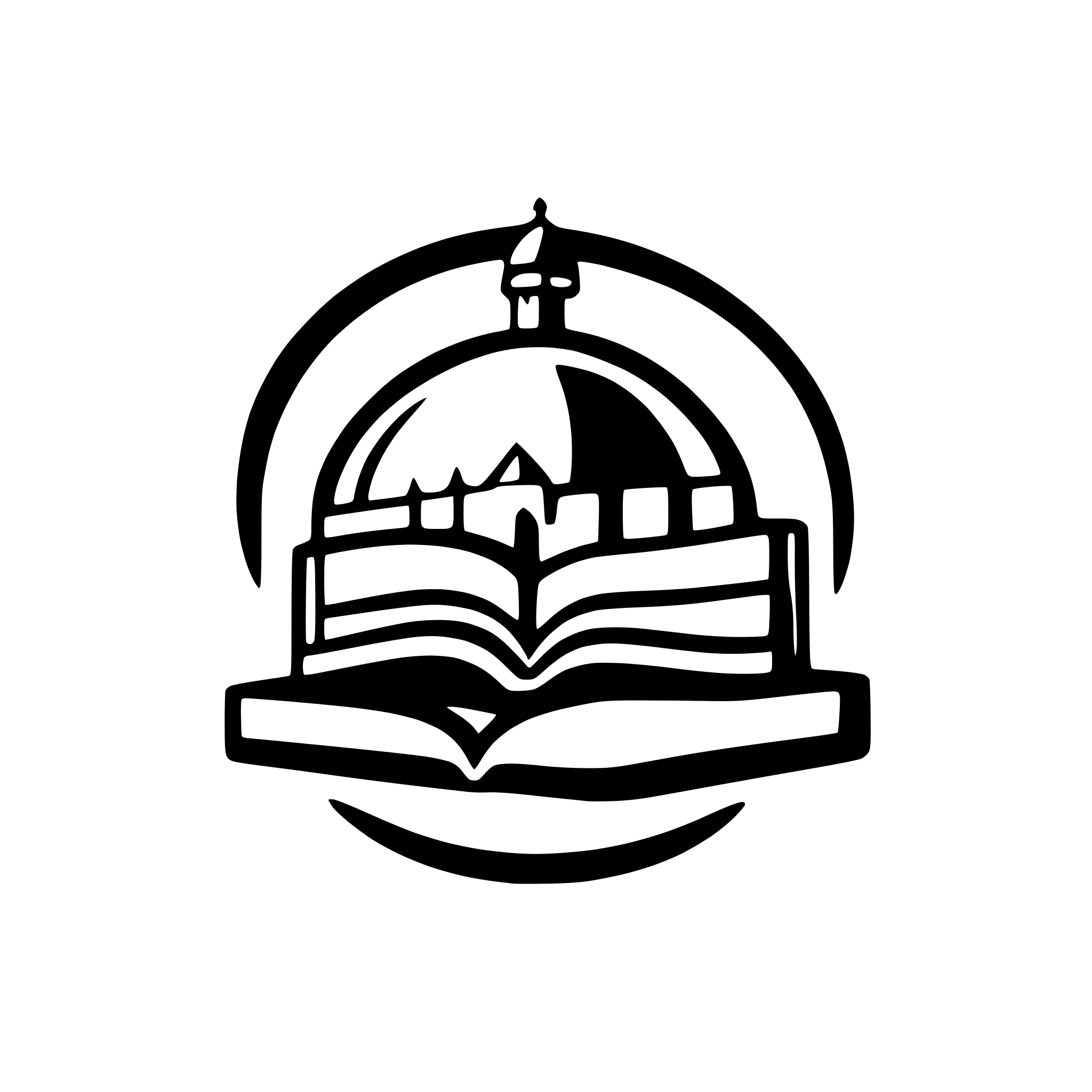 AI-generated SVG of a ajmer dome with open book or stack of books on both sides