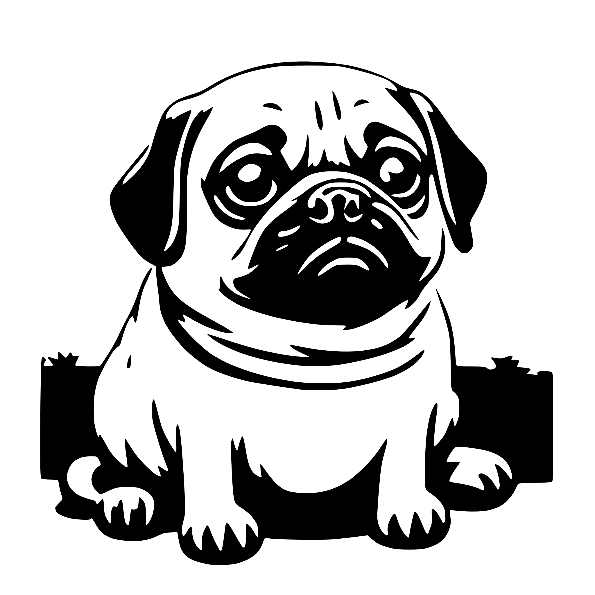 AI-generated SVG of 'a funny pug'