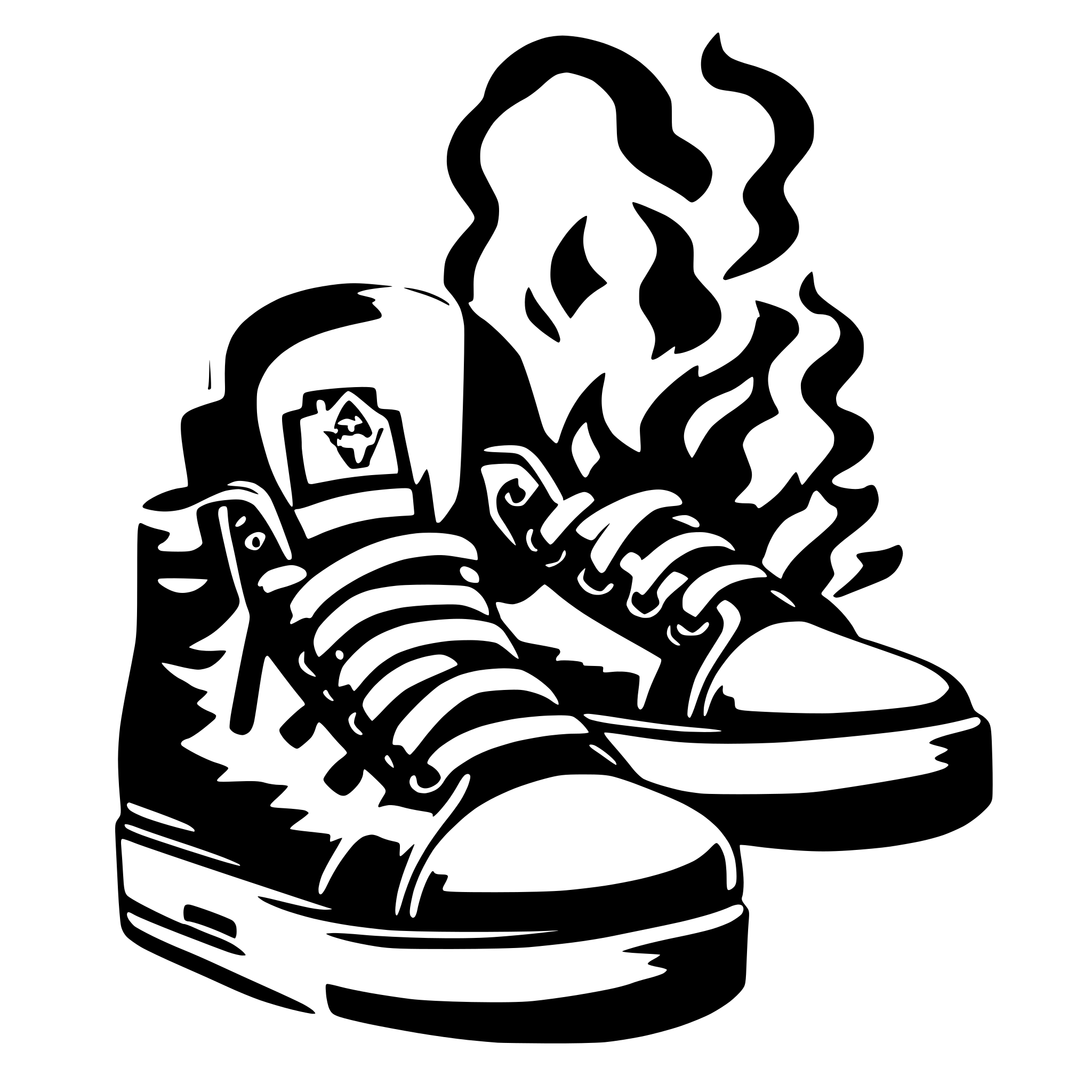 AI-generated SVG of a sneakers with fire