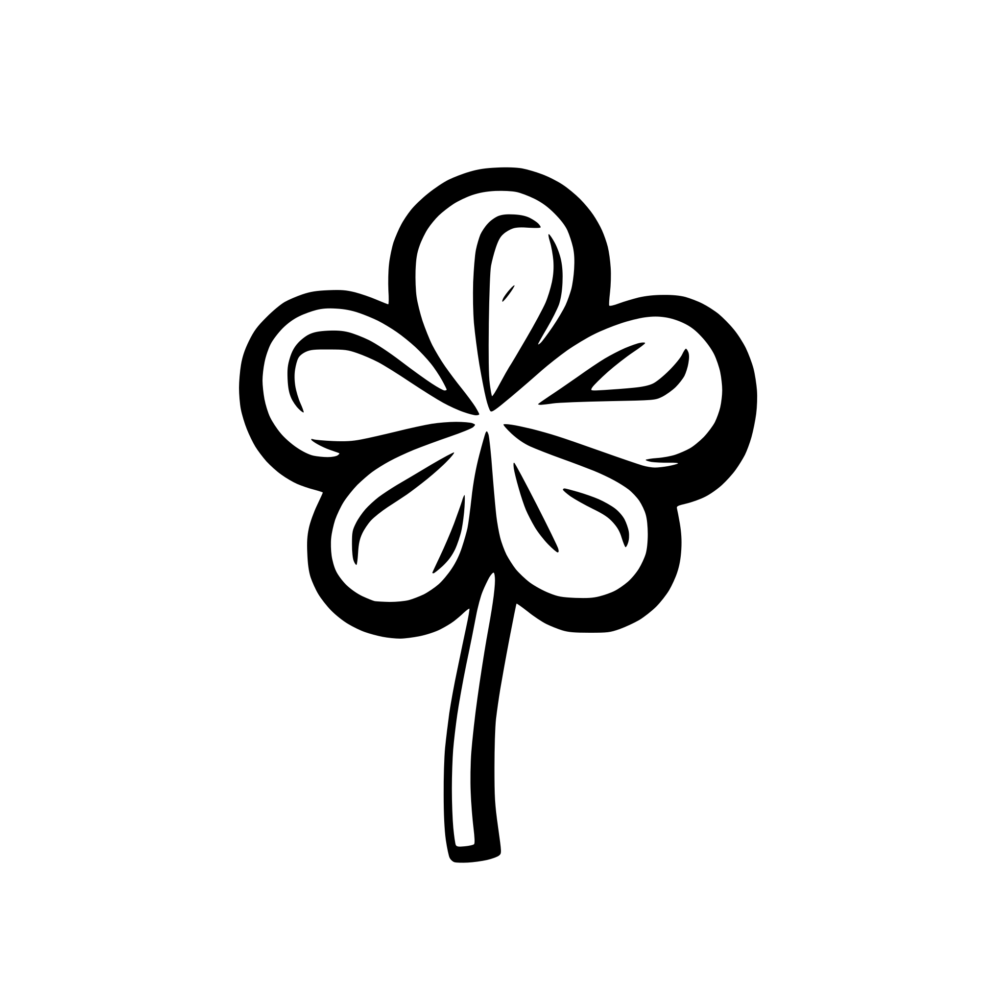 AI-generated SVG of a abstract clover with four leaves