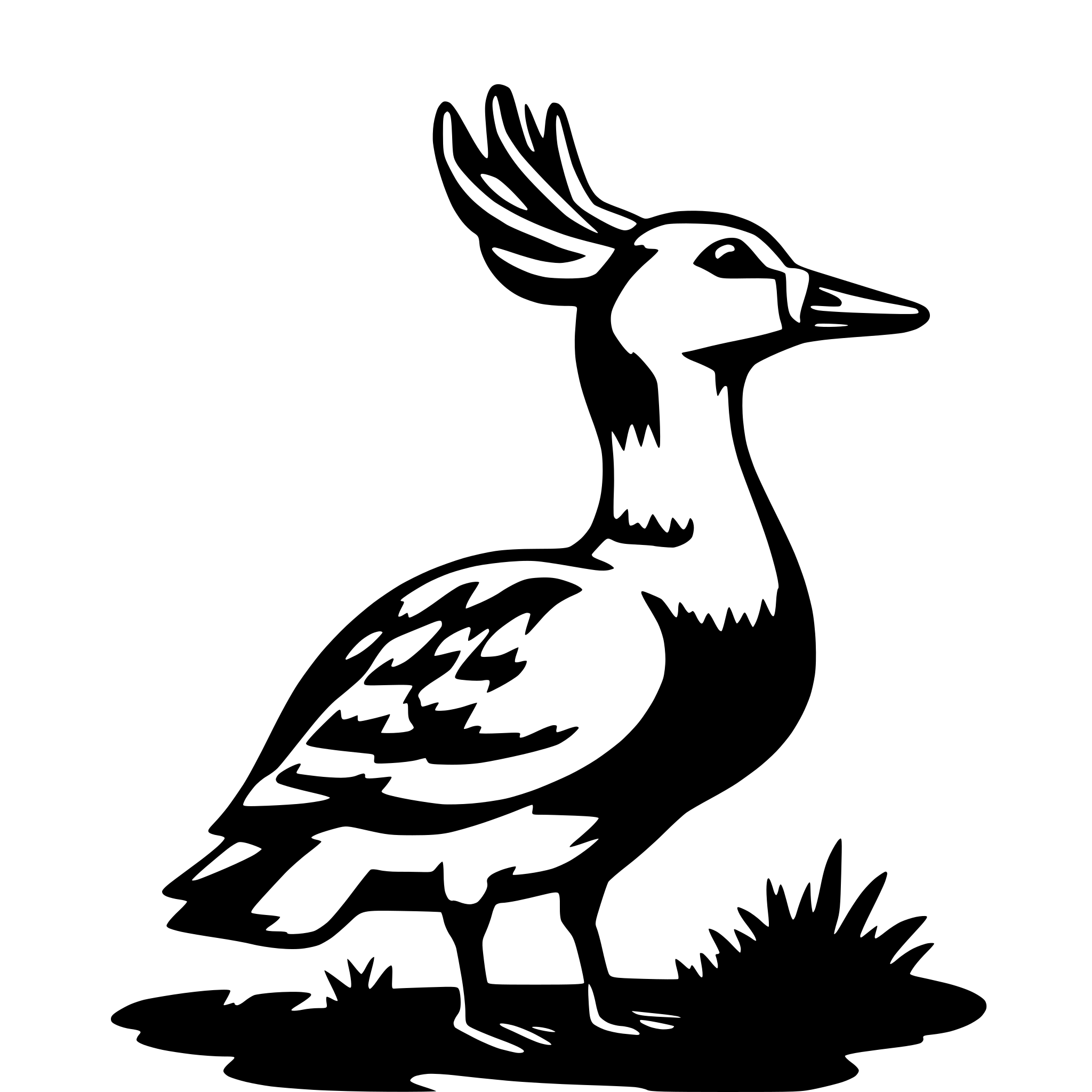 AI-generated SVG of 'a goose with antlers'
