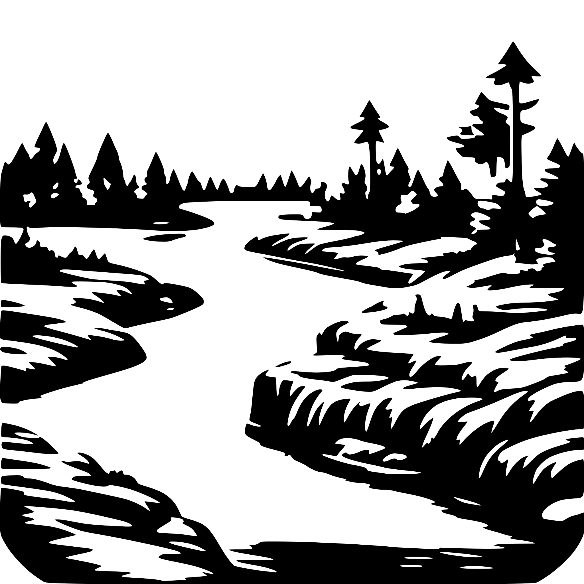AI-generated SVG of a A scary looking river