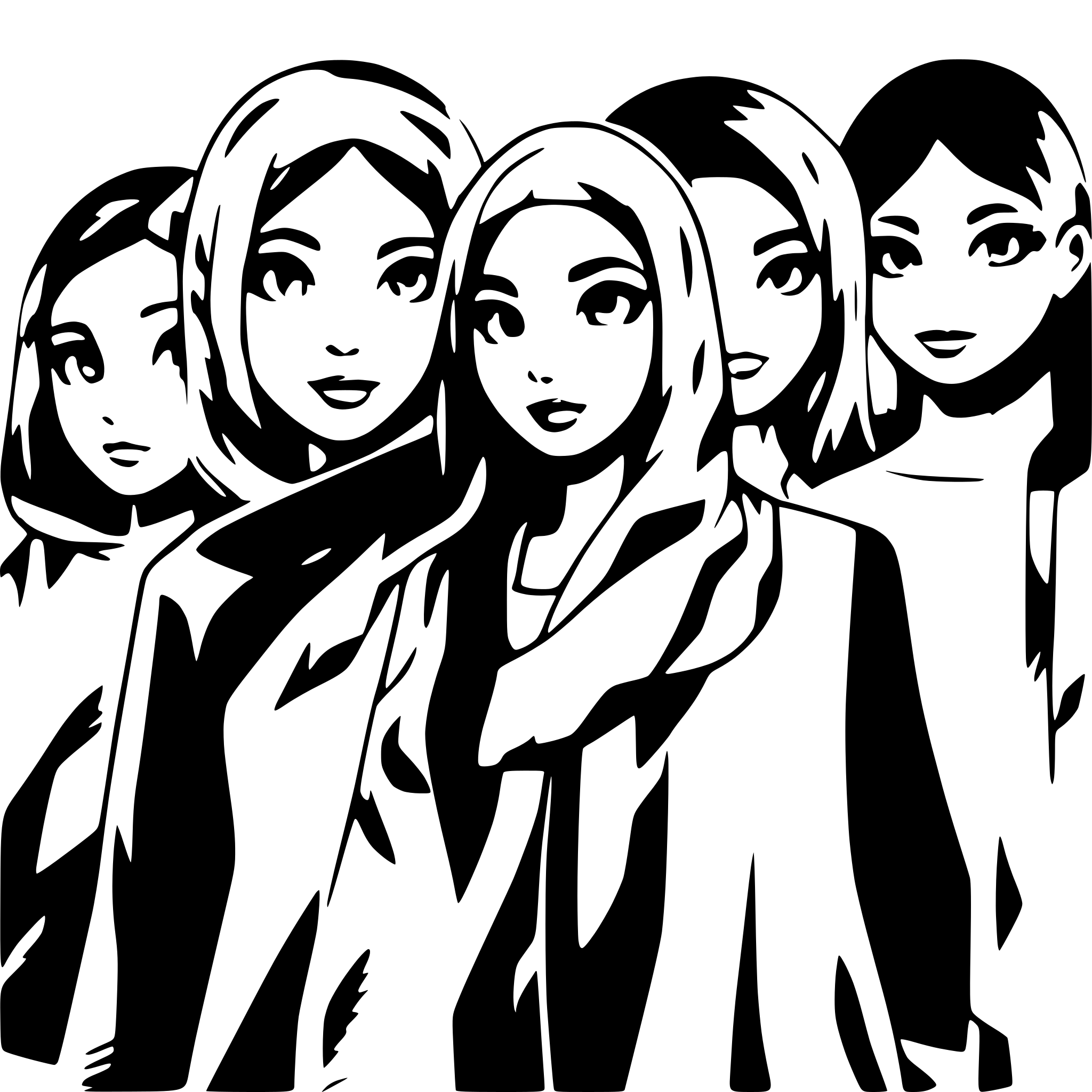 AI-generated SVG of a group of palestinian people feeling sad