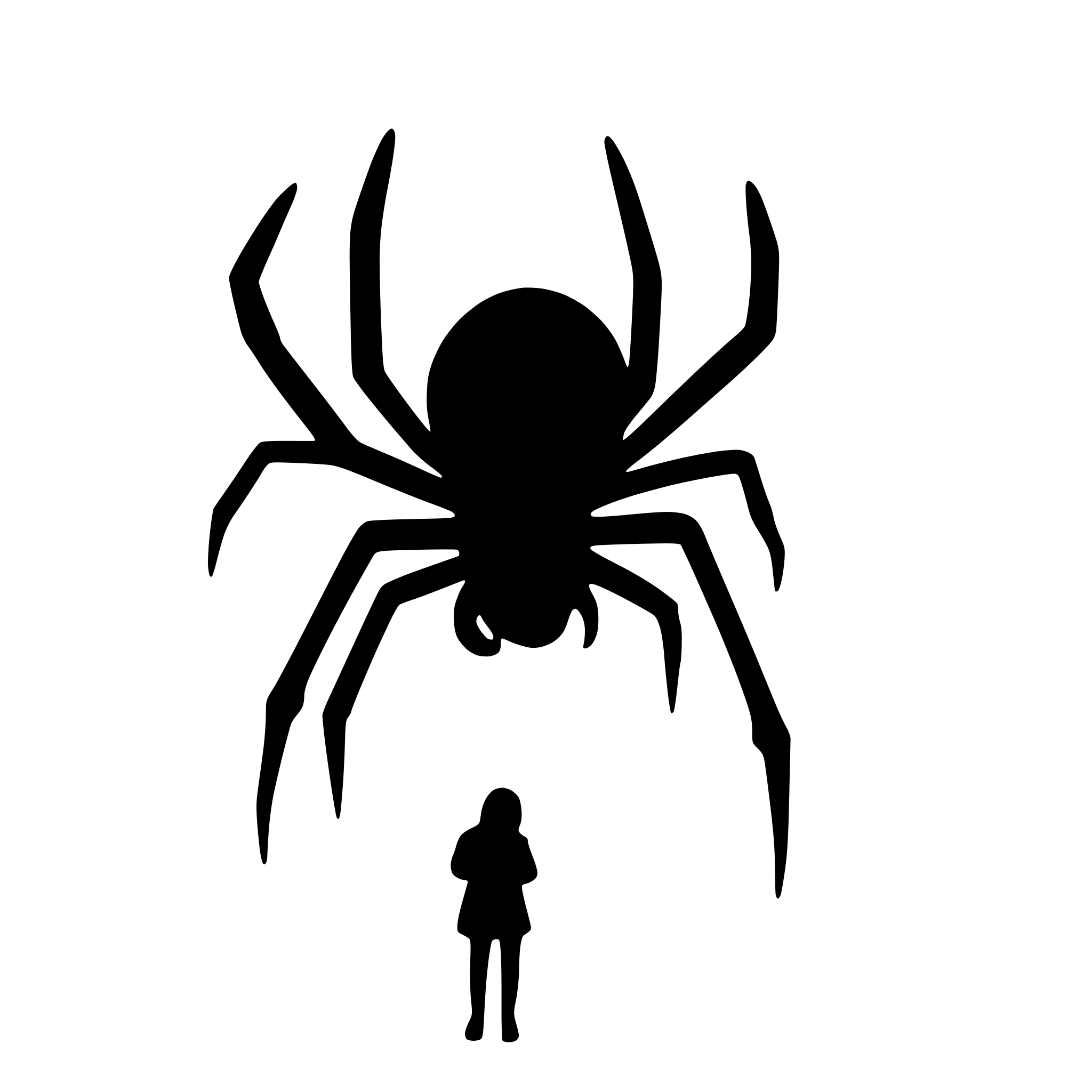 AI-generated SVG of a A giant spider with eating a person