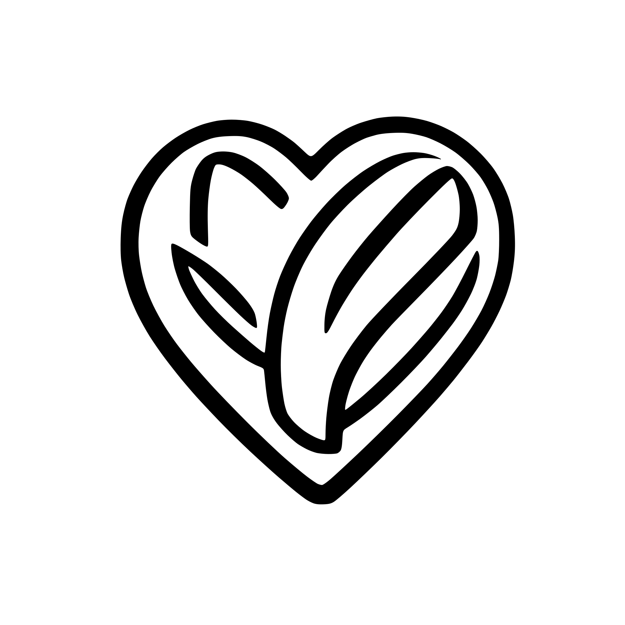 AI-generated SVG of a handrawn heart only outline