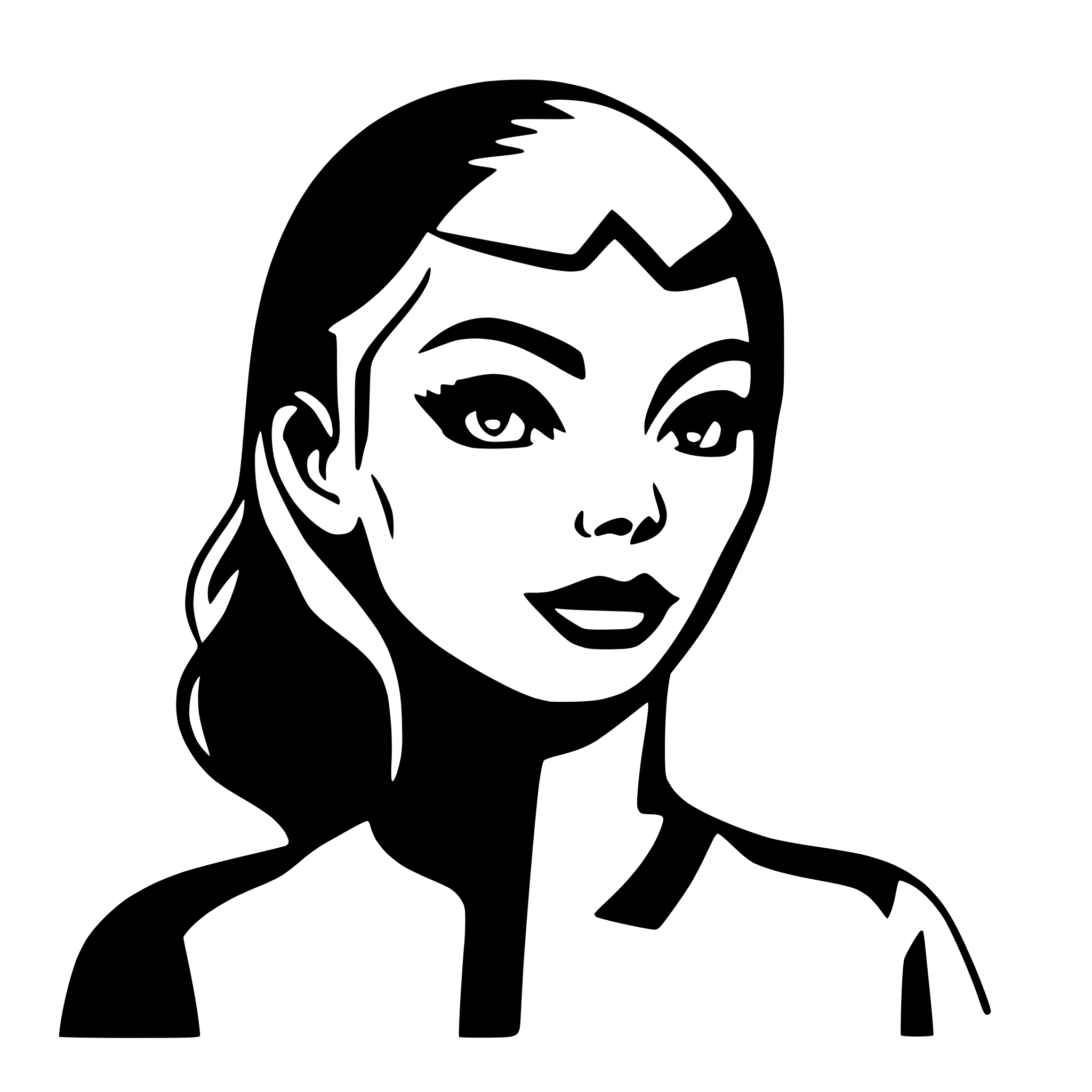 AI-generated SVG of a outline of a vulcan woman in a starfleet uniform star trek head to toe pointy ears