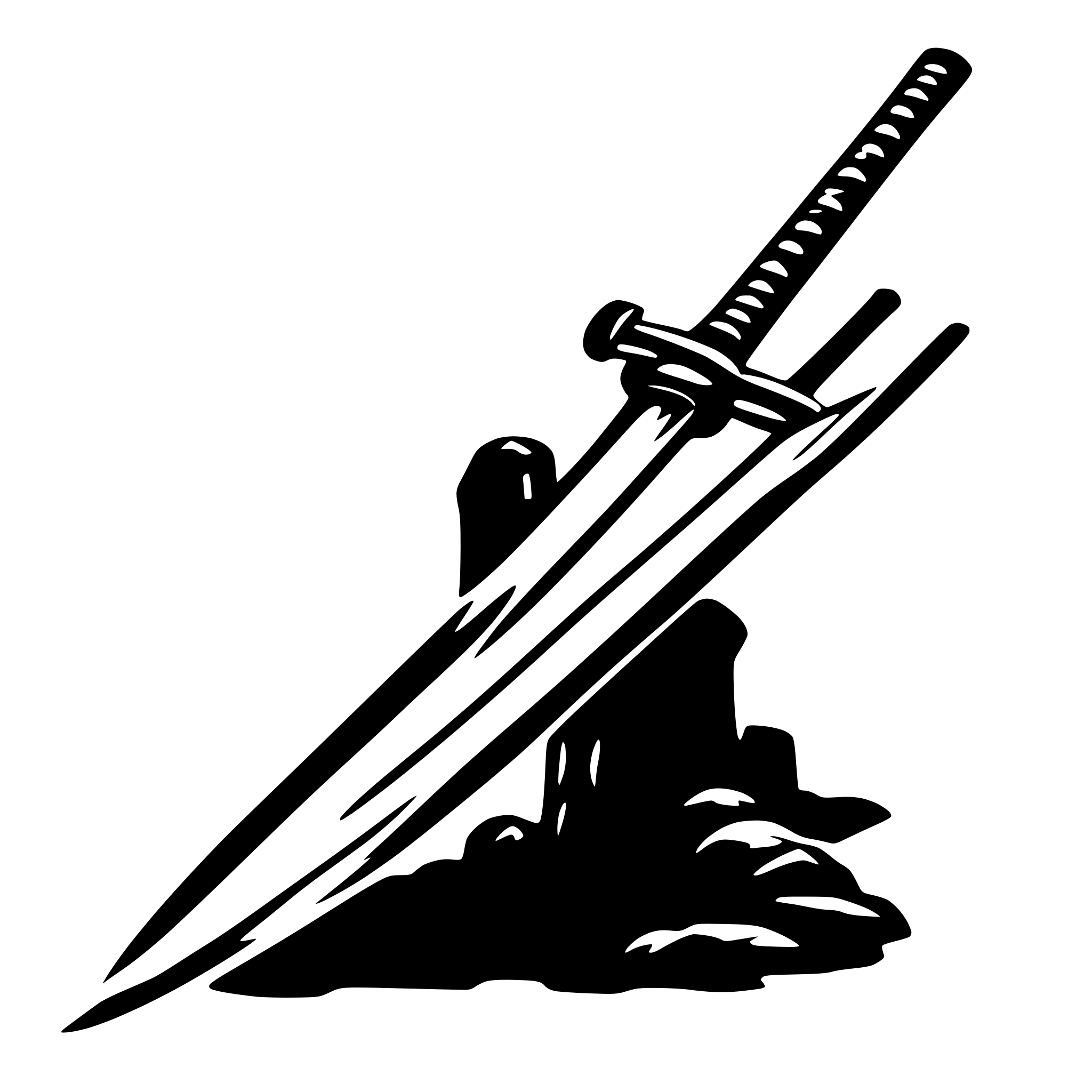 AI-generated SVG of 'katana'