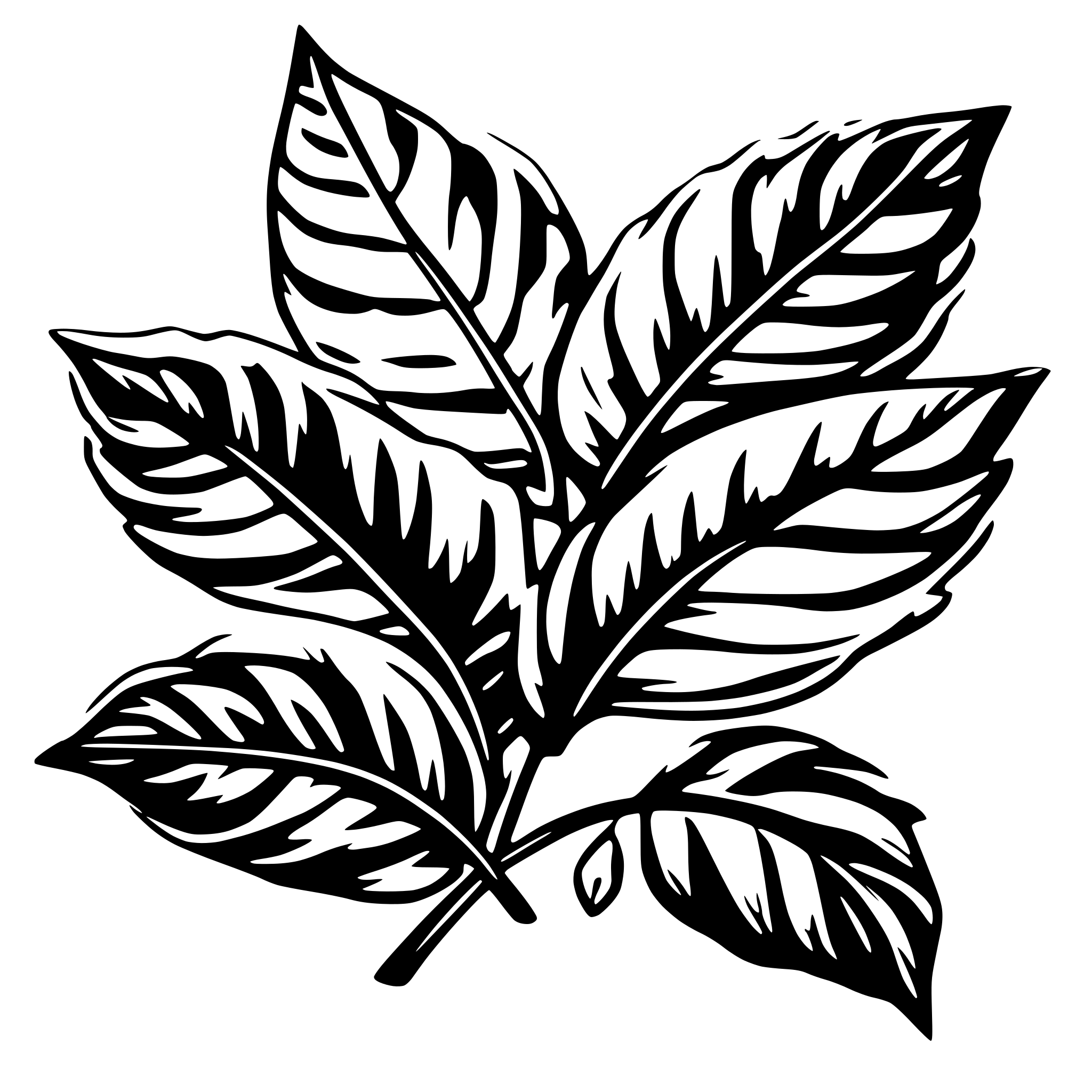 AI-generated SVG of 'abtract leaf repeating pattern'