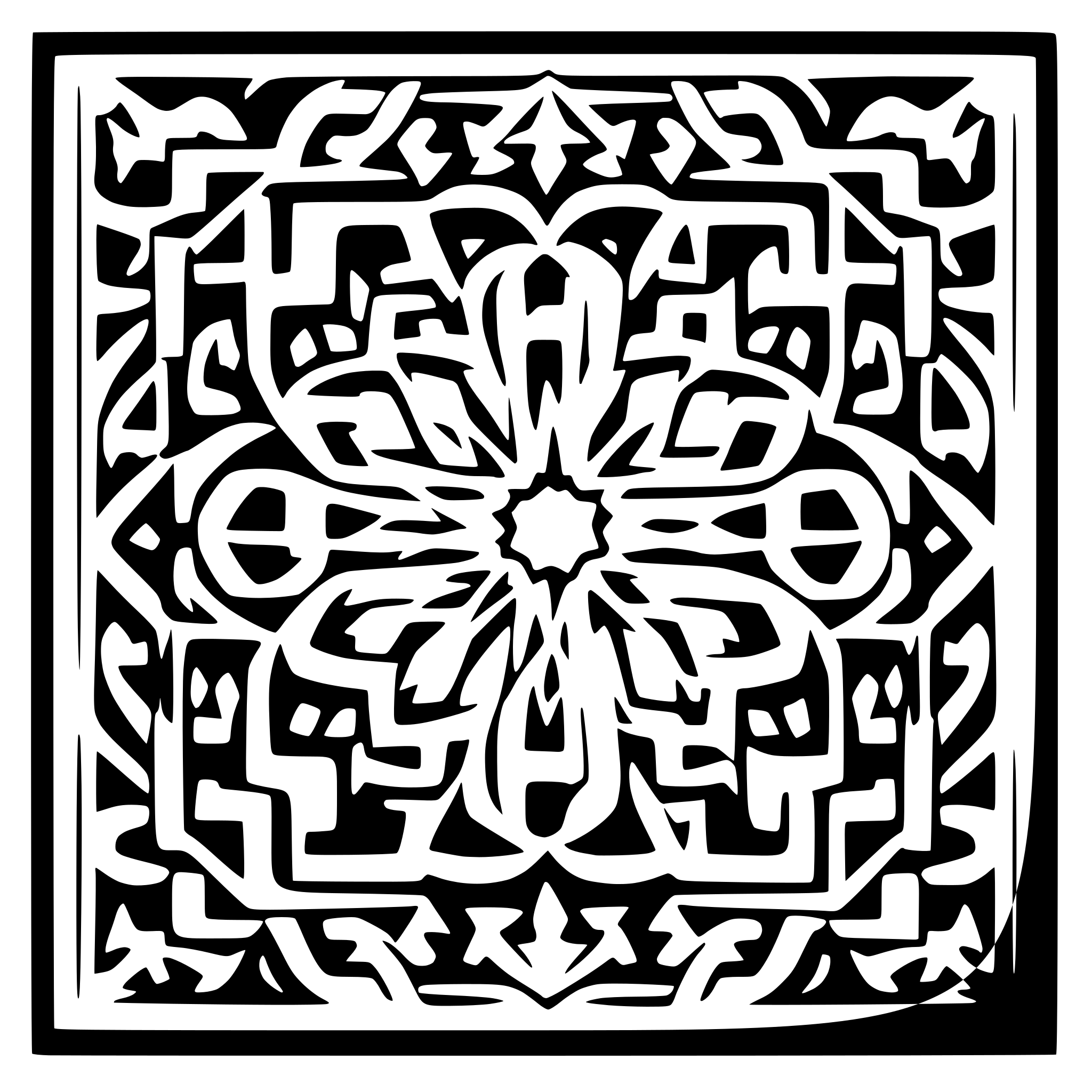 AI-generated SVG of a page border for a book that use islamic art