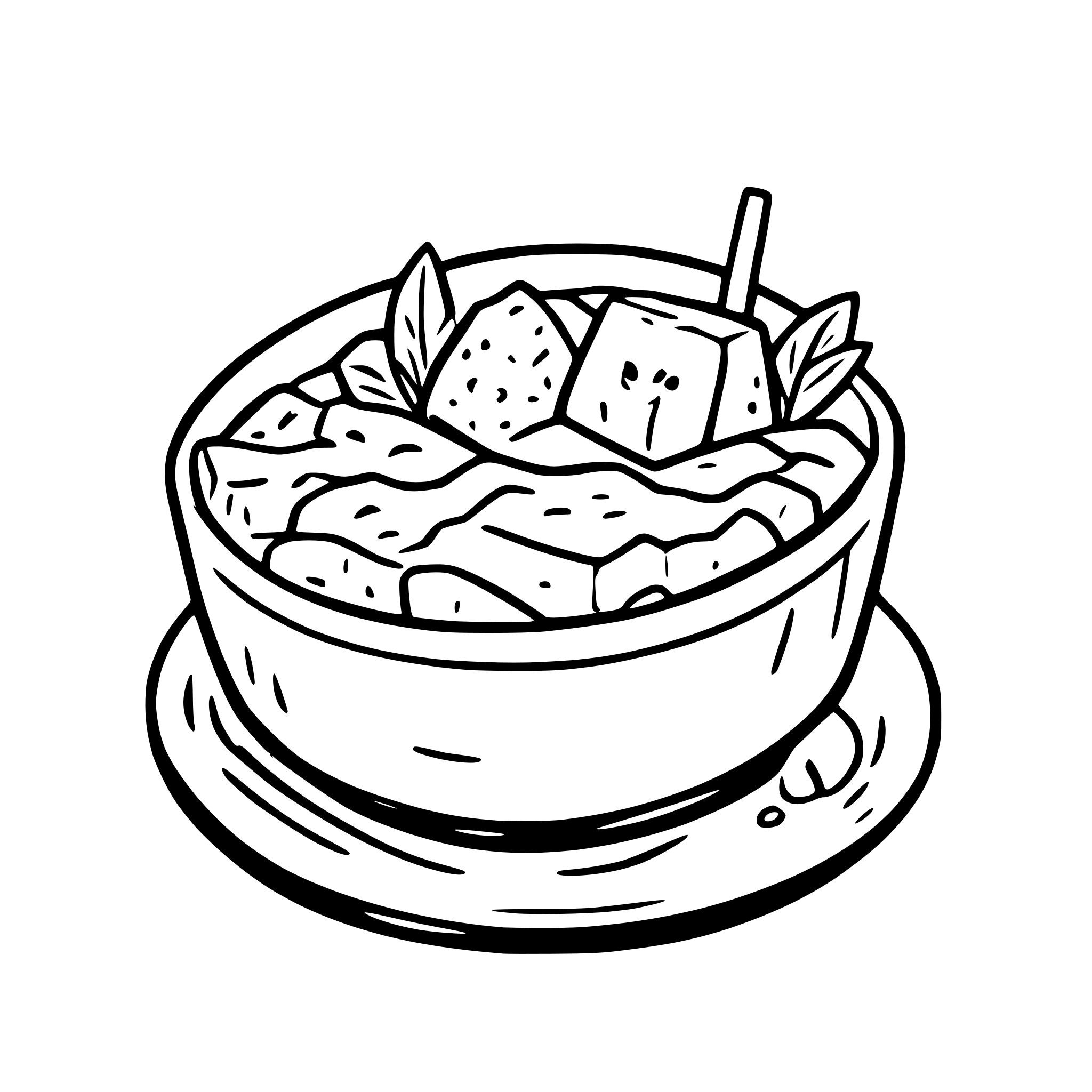 AI-generated SVG of a Nostalgia tofu rice vegan animal friendly