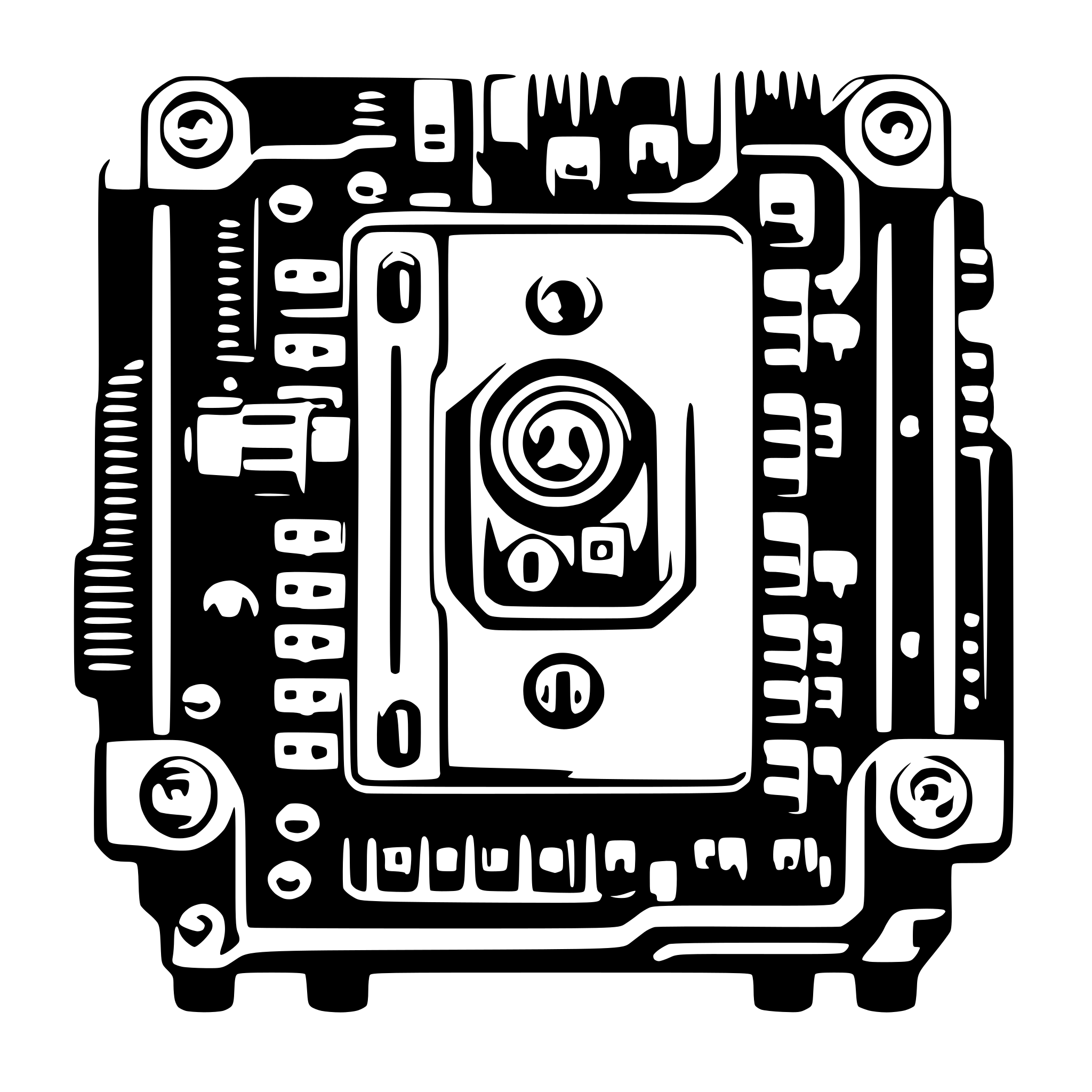AI-generated SVG of a computer motherboard with a lock put on it nostalgic