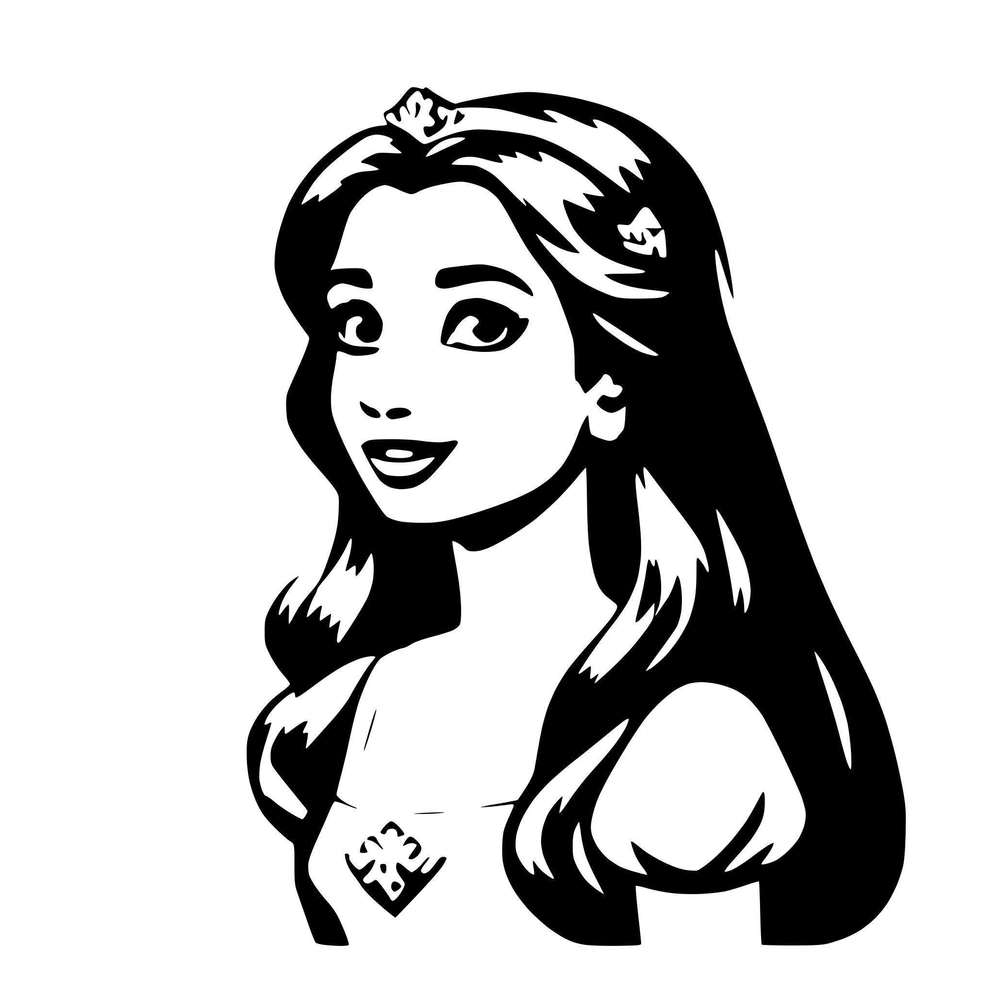 AI-generated SVG of a Disney princess