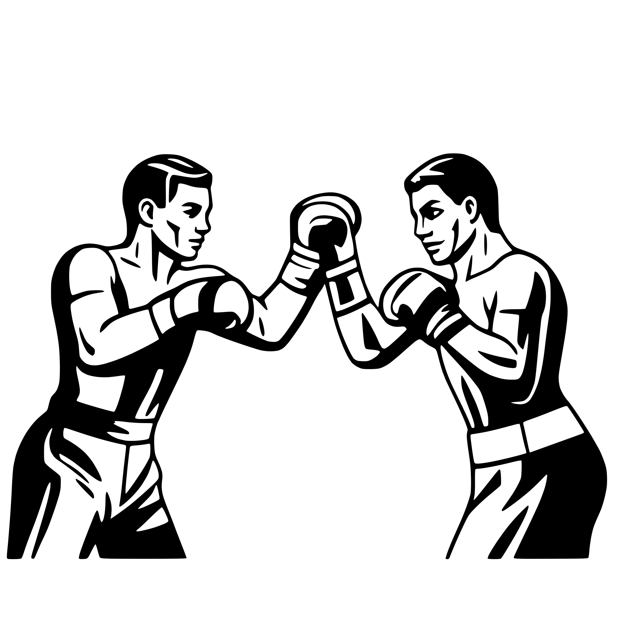 AI-generated SVG of a two men boxing