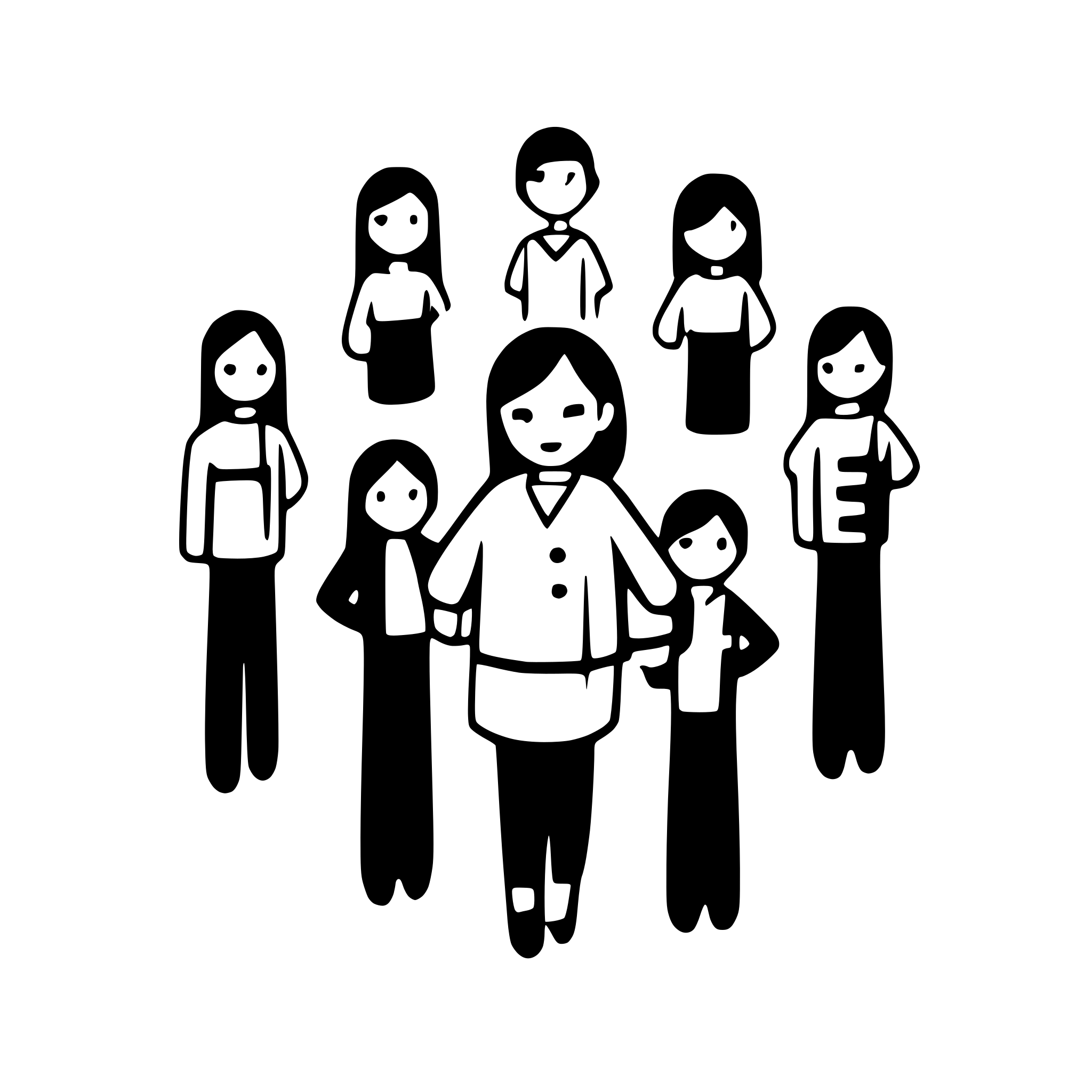 AI-generated SVG of a 12 boys and girls holdng hands