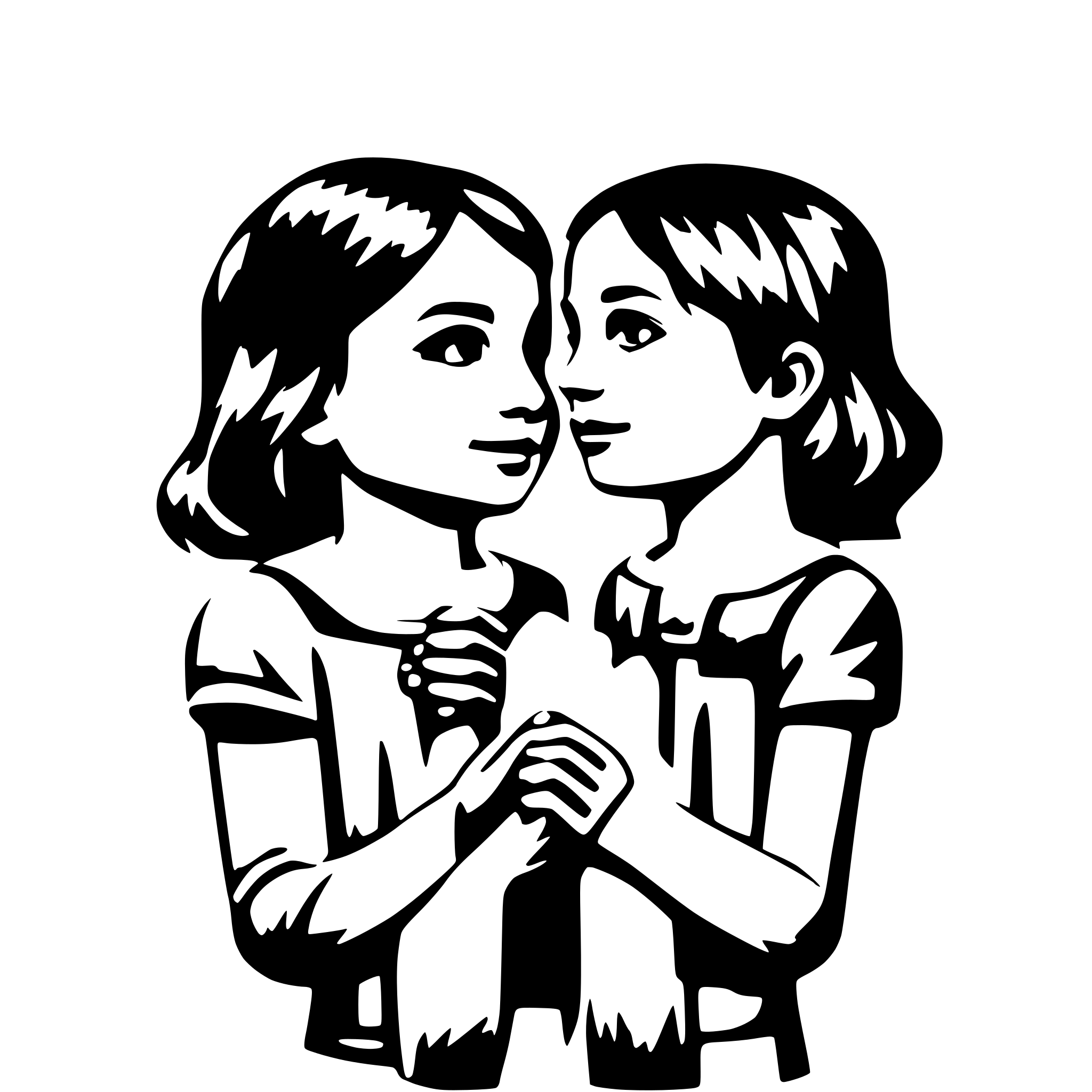 AI-generated SVG of a 12 Children holdng hands