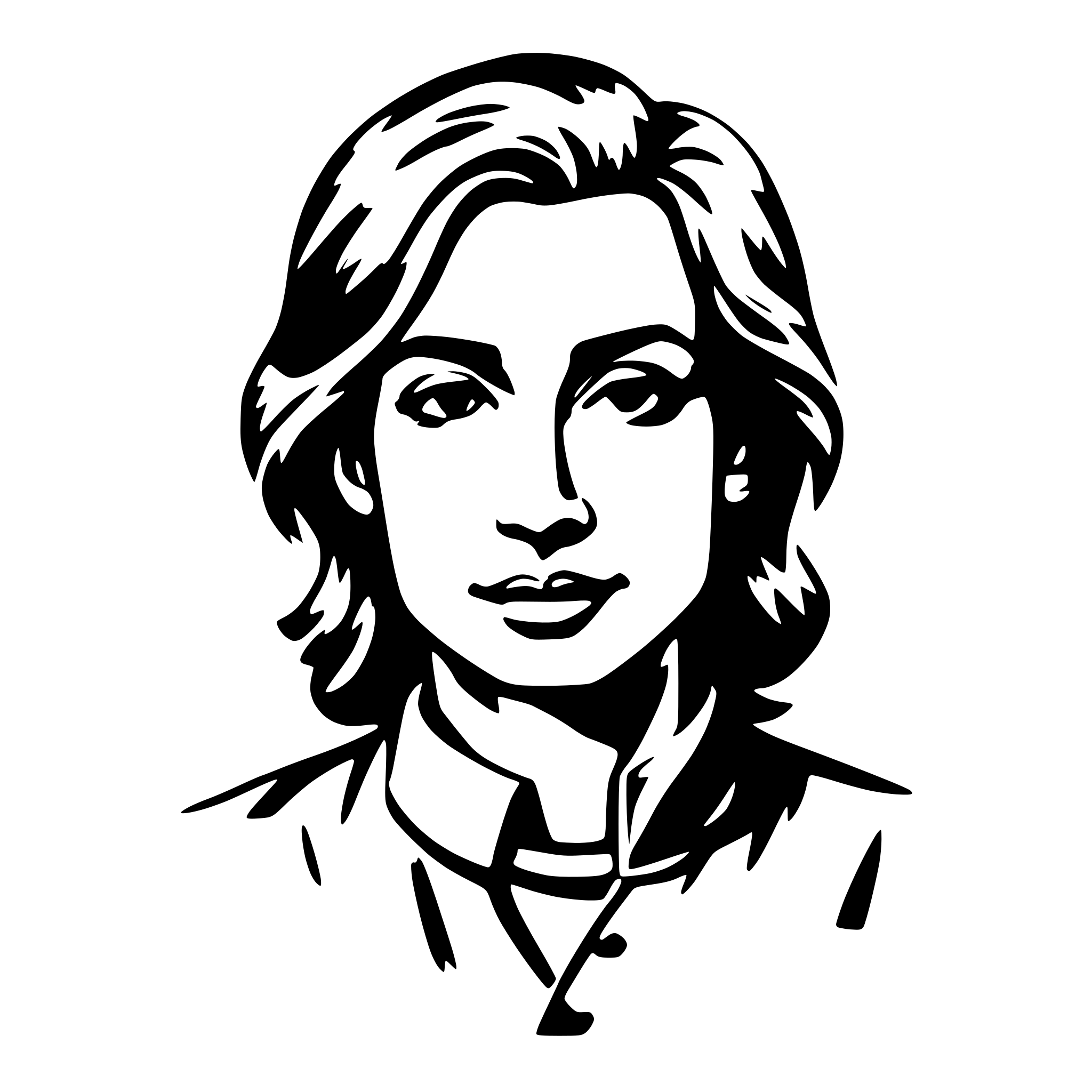 AI-generated SVG of a Single line stroke of a portait
