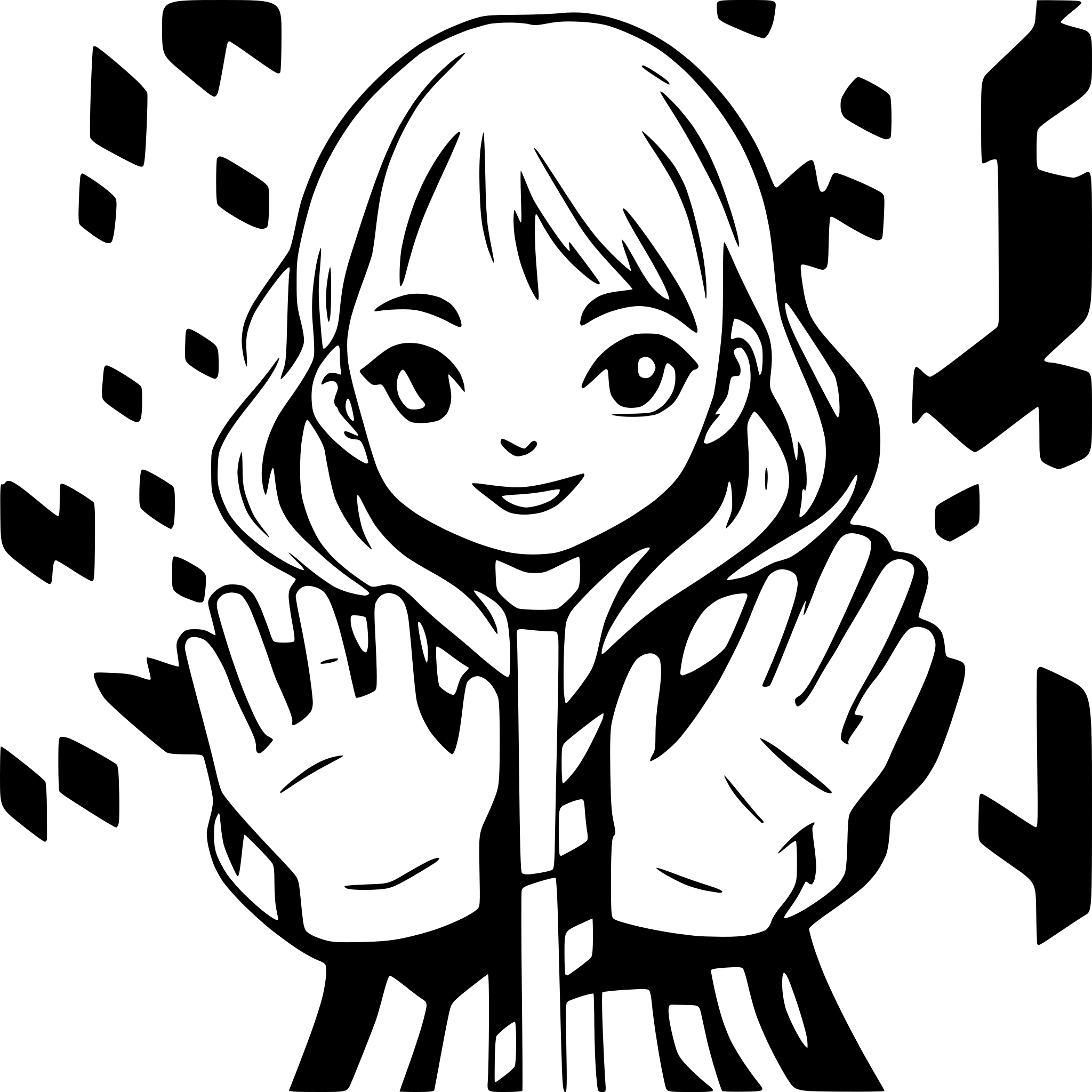 AI-generated SVG of a many childsren who holding on their hands